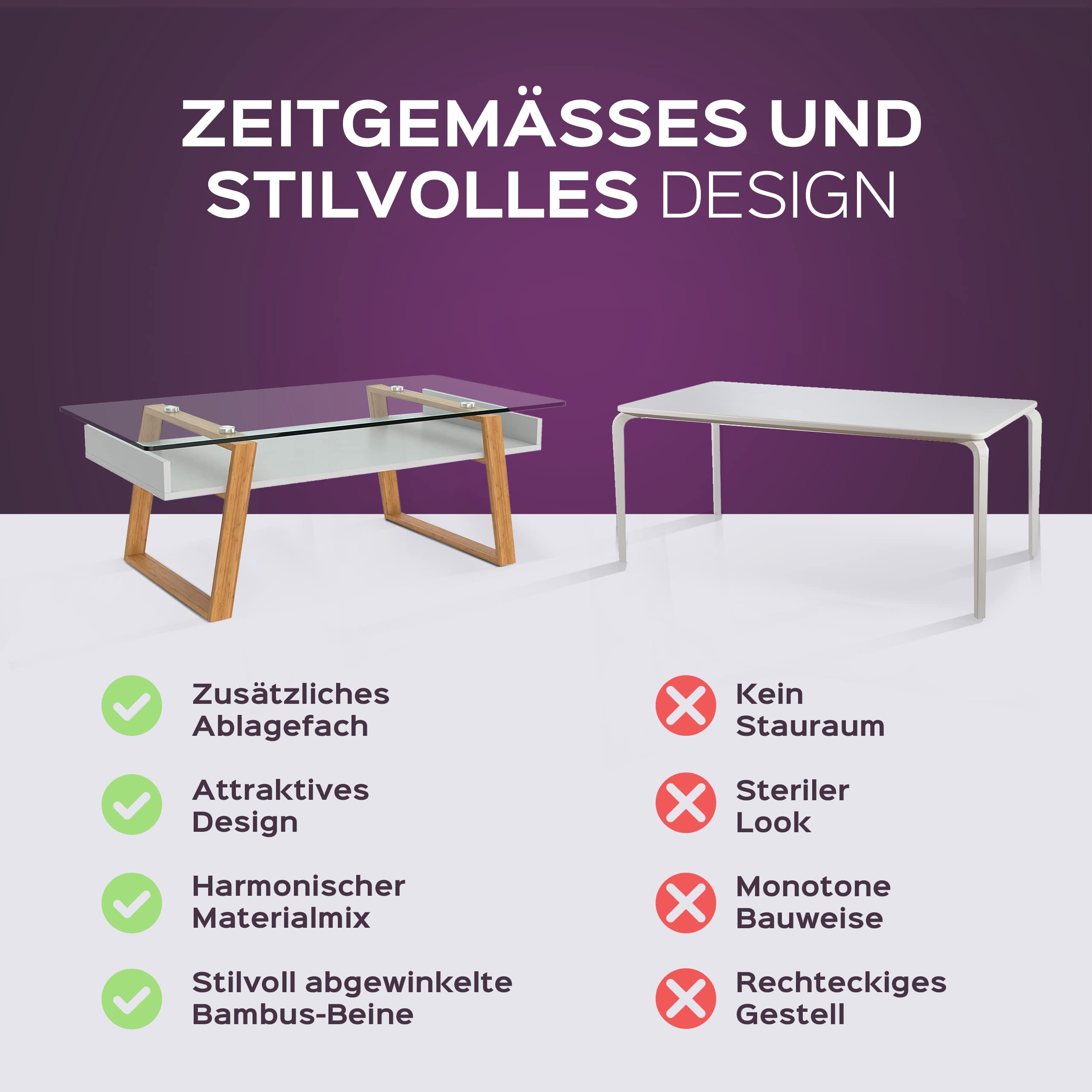 bonVIVO Modern Glass Coffee Table with Tempered Top - Elegant Living Room Centerpiece, Black Contemporary Design for Home & Office Decor | Perfect for Lounge Areas, Reception Spaces & Gift Occasions