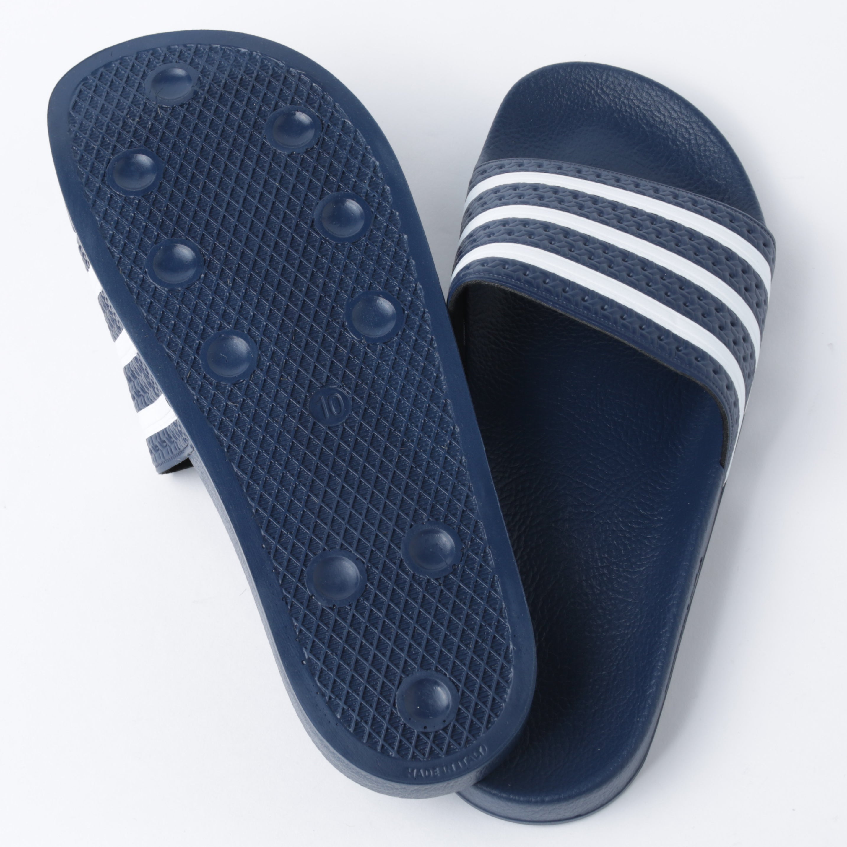 Adidas Originals Adilette Slide Sandals for Men & Women - Navy/White - Comfortable Pool Slides for Beach, Shower & Casual Wear