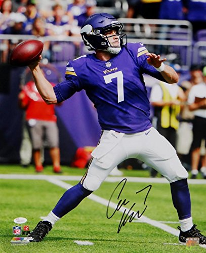 Case Keenum Autographed Minnesota Vikings 16x20 Framed Photo - JSA Certified Authentic Football Memorabilia - Perfect for Man Cave, Sports Bar Decor or Vikings Fan Gift