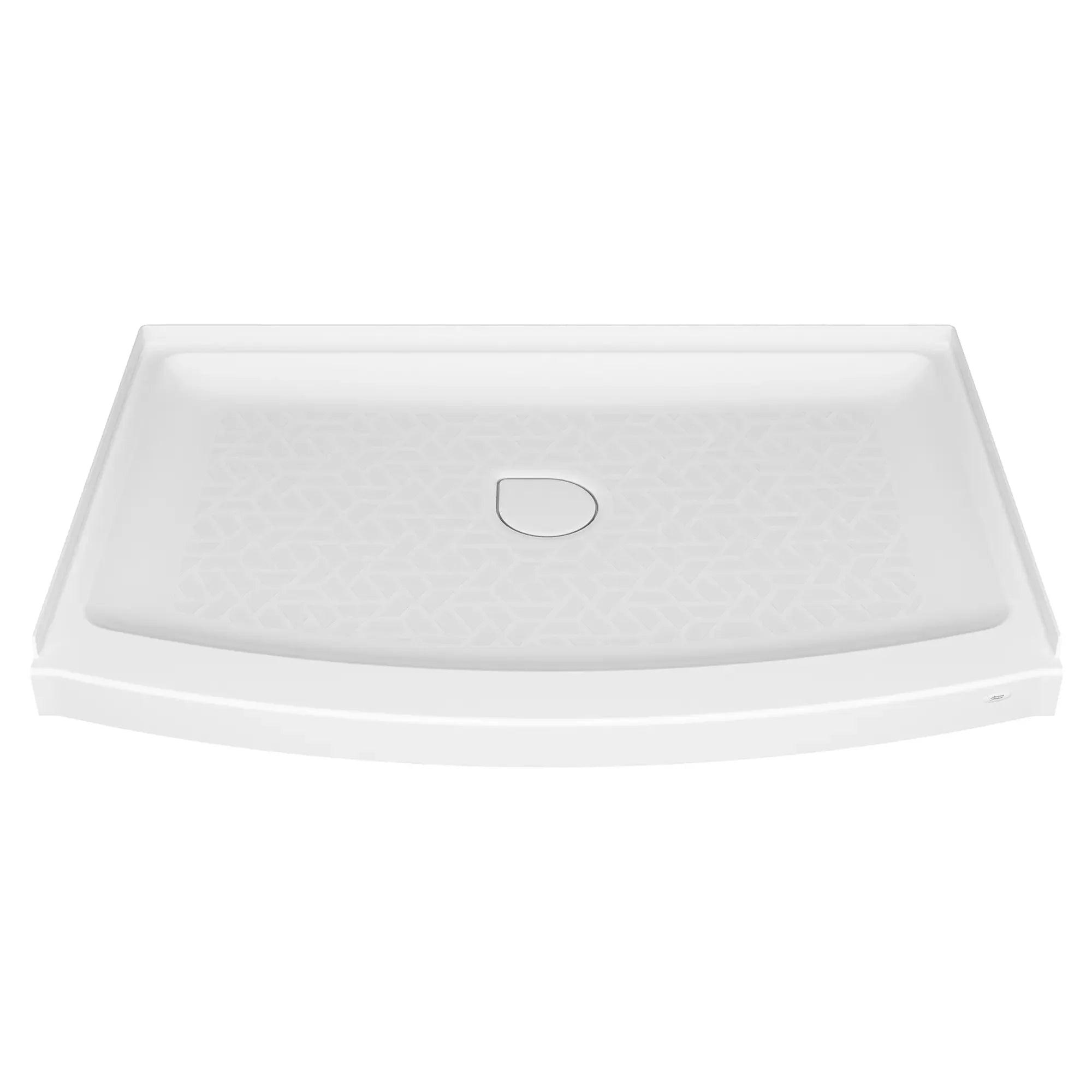 48x30 Inch White Curved Shower Base with Center Drain - Non-Slip Bathroom Floor Pan for Walk-In Showers - Perfect for Modern Home & Spa Renovations