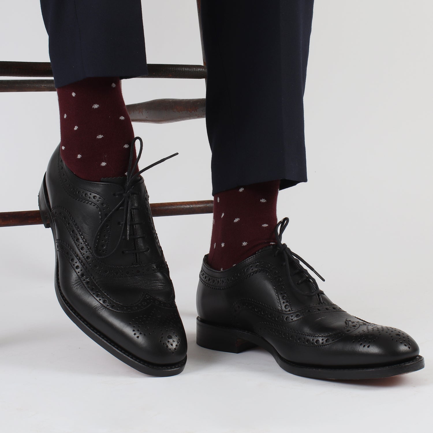 Premium Men's Formal Pin Dot Cotton Dress Socks - Comfortable & Breathable for Business, Office & Special Occasions
