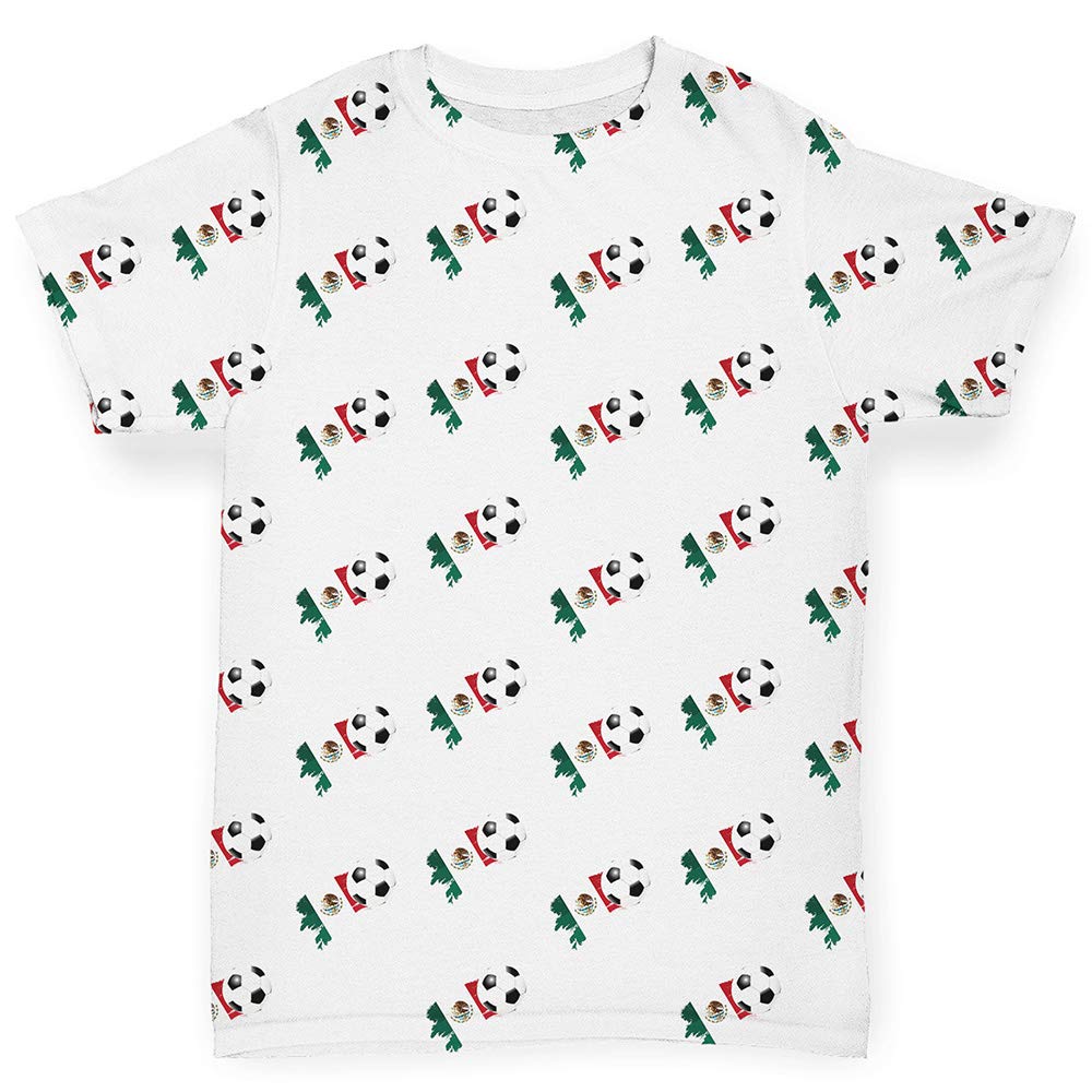 TWISTED ENVY Baby Girl Outfit - Mexico Soccer Flag Print with Paint Splatter Design | Cute Football-Themed Infant Clothes for Game Day, Birthday & Photo Shoots