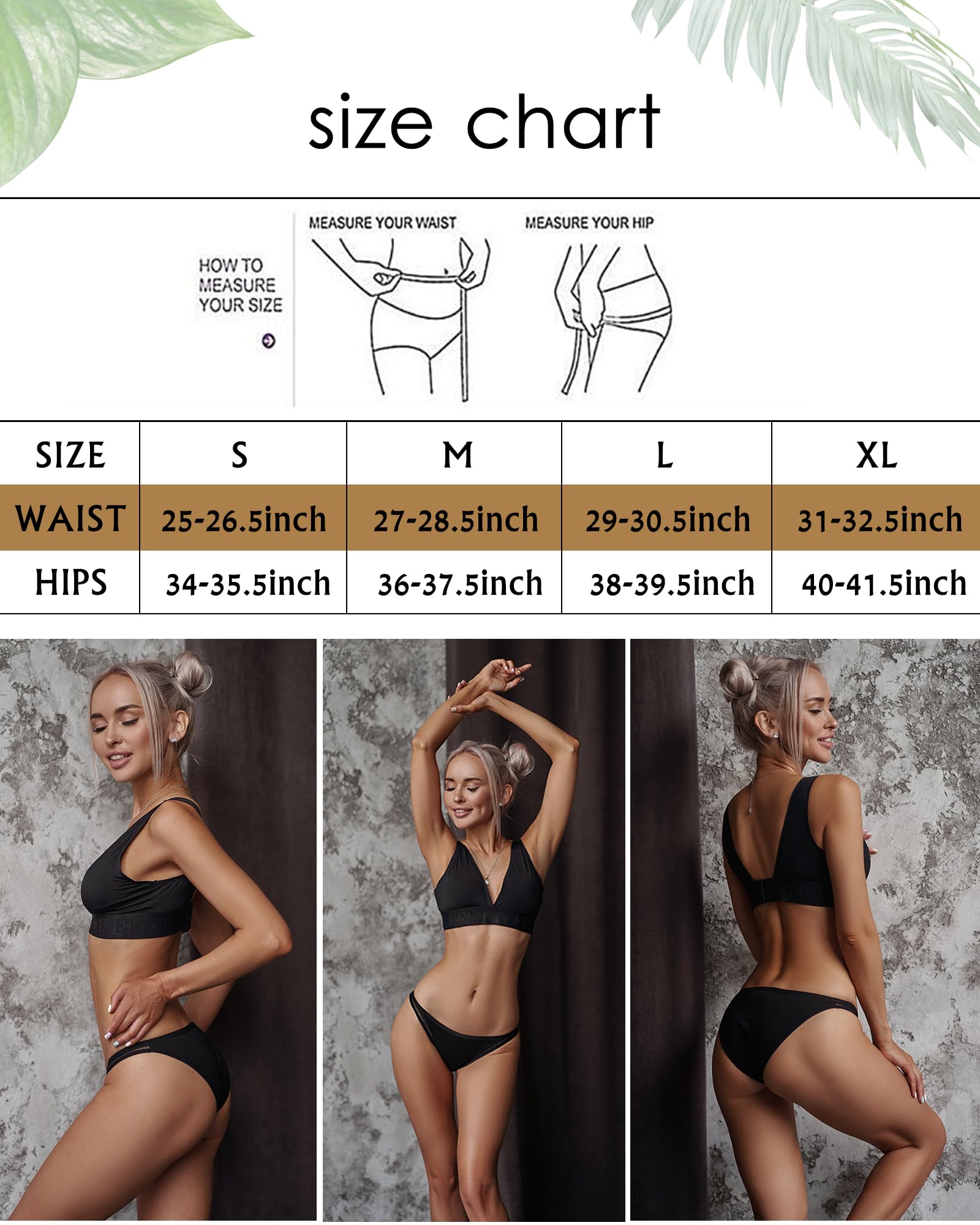 FINETOO 6 Pack Women's Cotton High Cut Stretch Underwear - Breathable Low Rise Hipster Cheeky Bikini Panties S-XL for Everyday Comfort & Lounge Wear