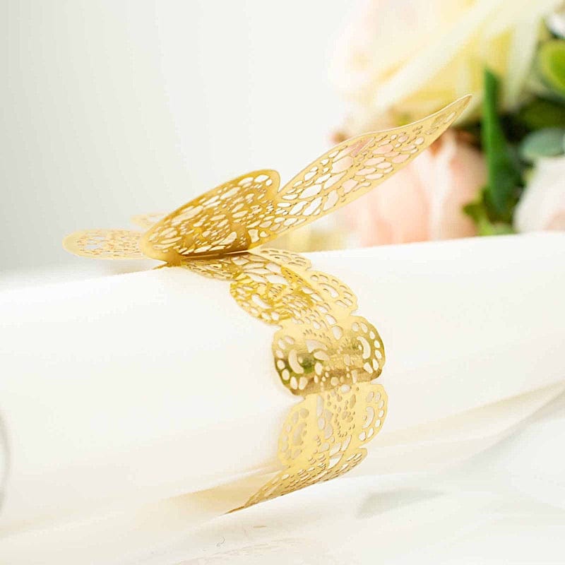 12 Pack Laser Cut 3D Butterfly Napkin Rings for Wedding, Party & Table Decor - Elegant DIY Paper Craft for Dinnerware & Home Decoration