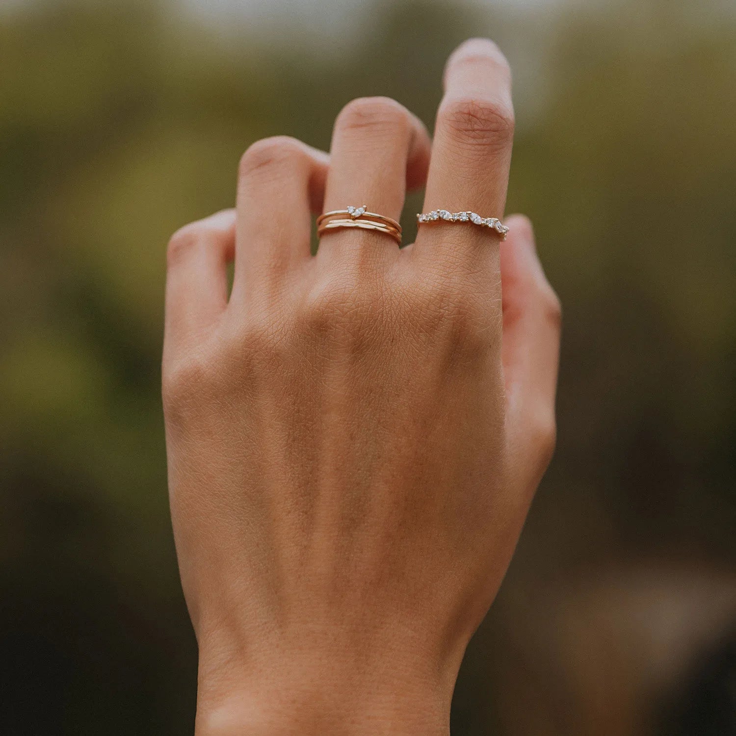 14K Yellow Gold Reverie Band with White Diamonds - Elegant Stackable Ring for Women, Perfect for Weddings, Anniversaries & Everyday Wear