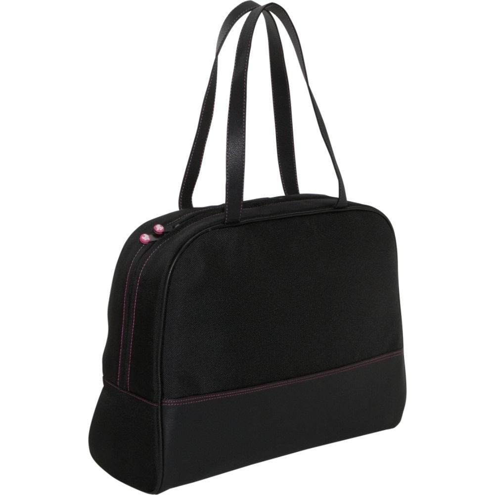 Sumo 15-Inch Laptop Purse for Women - Stylish Black & Pink Tote Bag with Padded Laptop Compartment - Perfect for Work, Travel & College