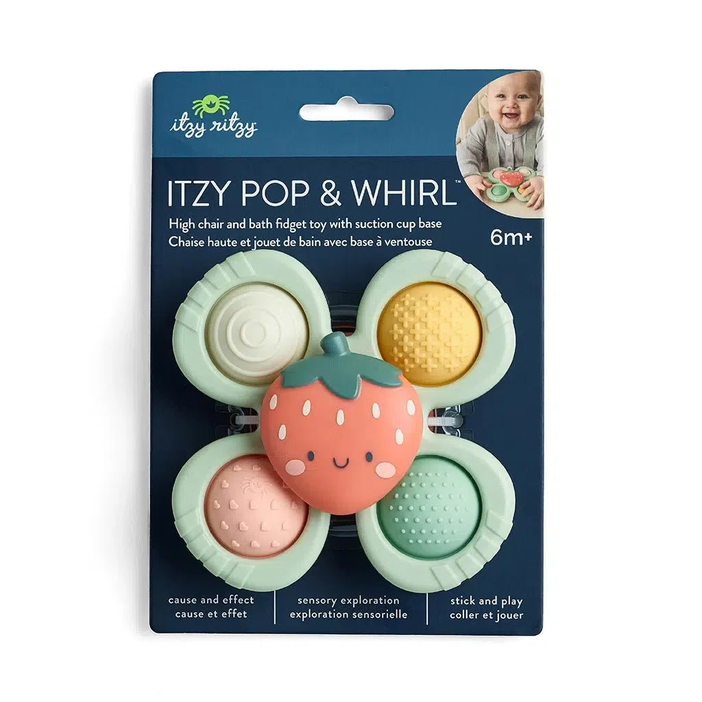 Itzy Ritzy Itzy Pop + Whirl Baby Pacifier Clip - Secure & Stylish Pacifier Holder for Infants - Perfect for Strollers, Car Seats & Diaper Bags
