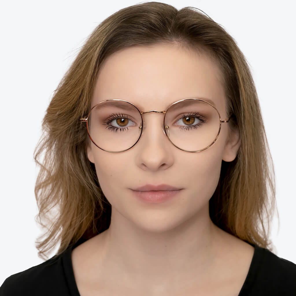 ScreenTime Elton Blue Light Blocking Computer Glasses - Gold Frame with Prescription Lenses for Eye Strain Relief - Perfect for Gaming, Office Work & Digital Screen Use
