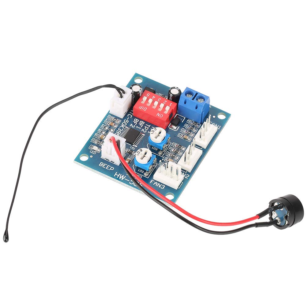 12V PWM Fan Speed Controller Module with Temperature Sensor - Adjustable 4-Wire PC Fan Governor for Cooling Systems, PC Cases, and DIY Electronics Projects
