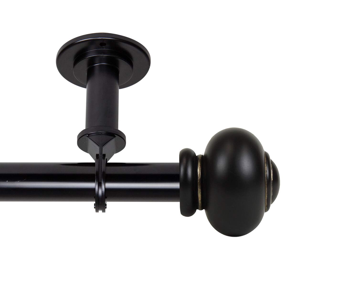 Dominique 1-Inch Black Ceiling Curtain Rod & Room Divider - Adjustable 120 to 170 Inches - Perfect for Large Windows, Room Separation & Home Decor