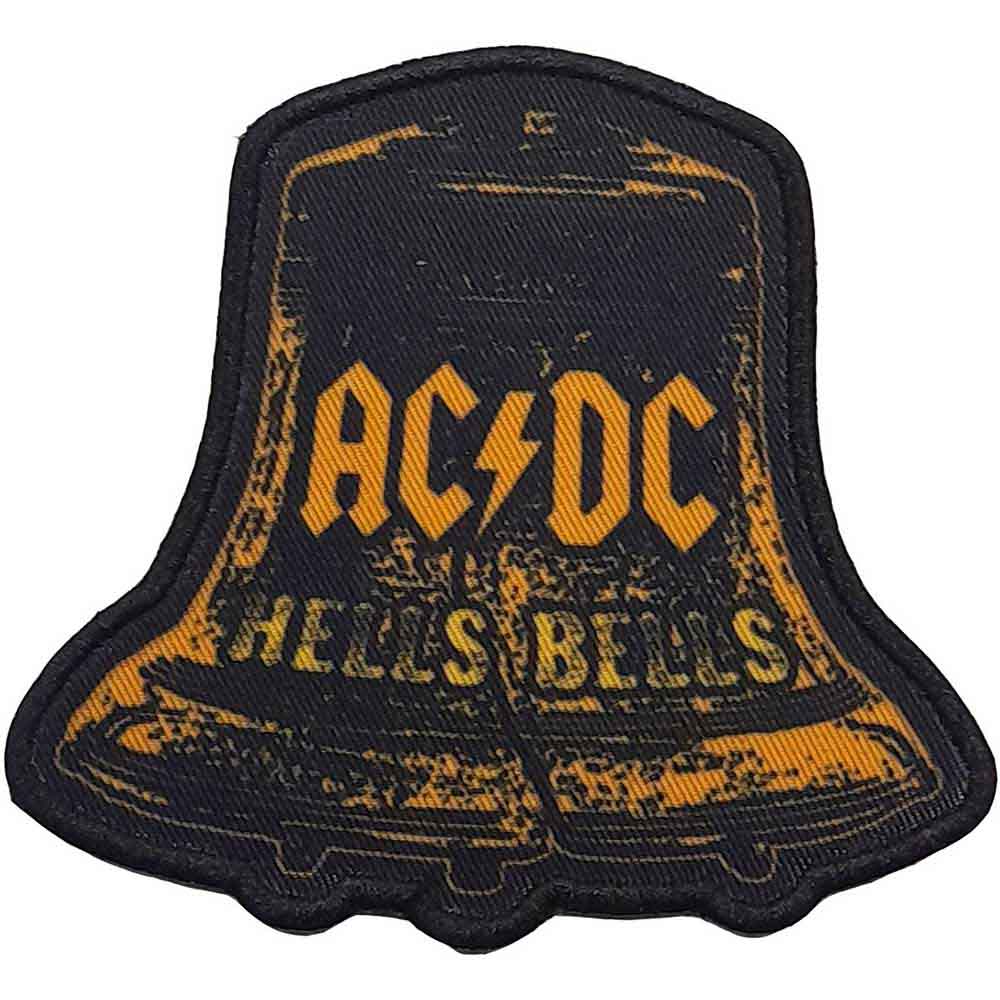 AC/DC Iron On Patches - Hells Bells Distressed Rock Band Embroidered Badges for Denim Jackets, Backpacks & DIY Clothing Customization