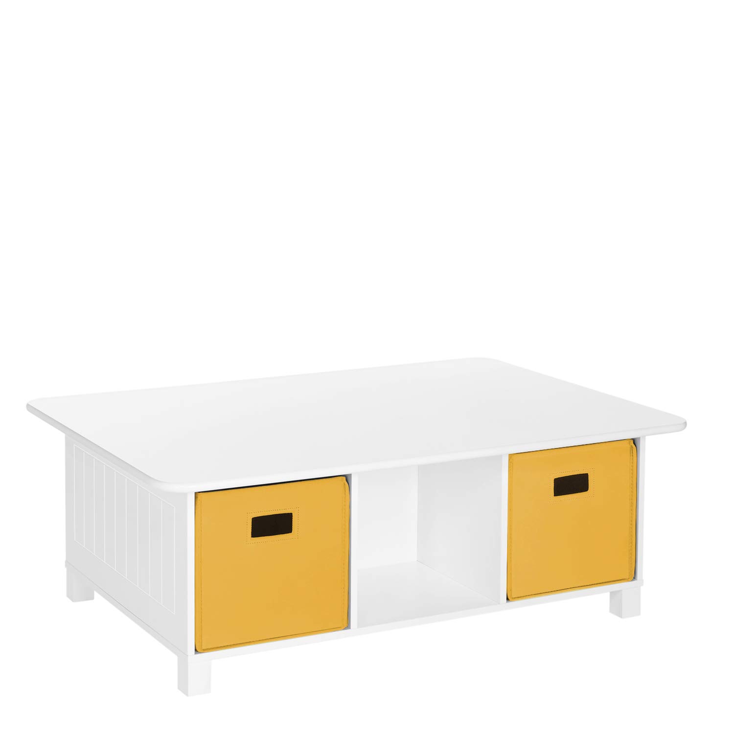 RiverRidge Kids Activity Table with Storage Bins - White & Gold Play Table for Toddlers, Perfect for Playroom, Classroom or Daycare Learning Activities