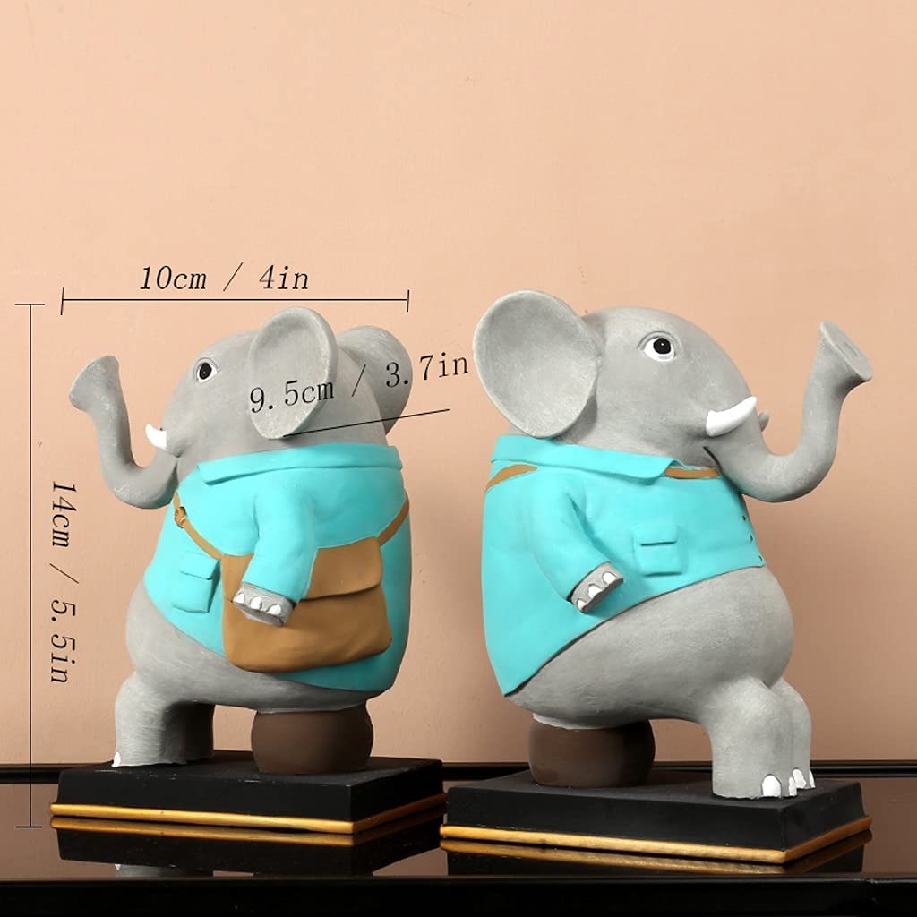 Unique Modern Elephant Bookends - Decorative Resin Bookend Statues for Heavy Books, Non-Slip Bookshelf Organizer for Living Room, Office & Meeting Room Decor | Perfect Gift for Book Lovers & Home Decor Enthusiasts