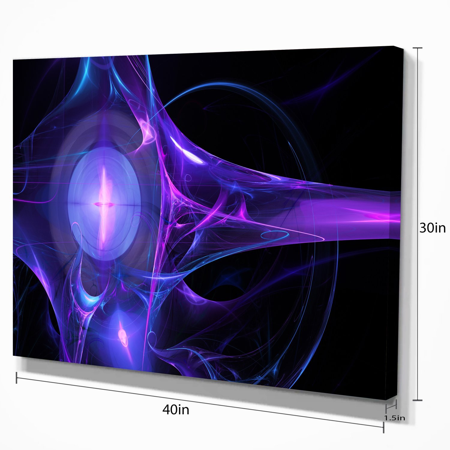 Abstract Purple Bright Candle Canvas Art Print - Modern Wall Decor for Living Room, Bedroom & Office