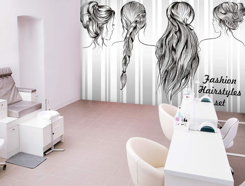 3D Hair Braided Hairstyle Wall Decal - Self-Adhesive Removable Vinyl Wallpaper Mural (205