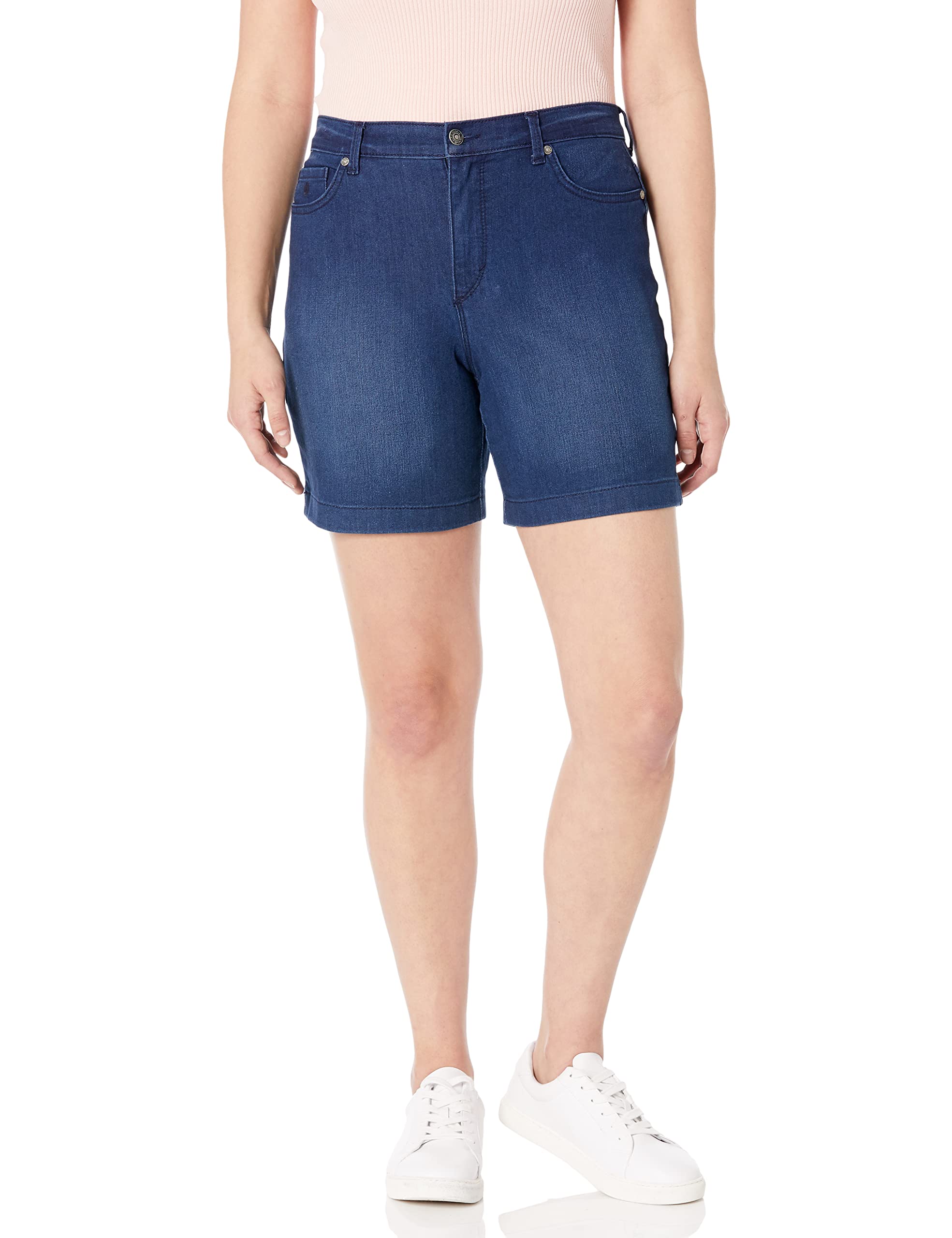 Gloria Vanderbilt Women's Amanda Classic Denim Shorts - High Waist Comfort Fit for Casual Wear, Summer Outfits & Beach Vacations