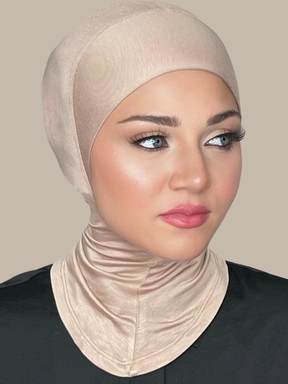 Premium Jersey Full Coverage Underscarf - Warm Taupe Color Modest Headwear for Women - Perfect for Hijab, Prayer, and Everyday Comfort
