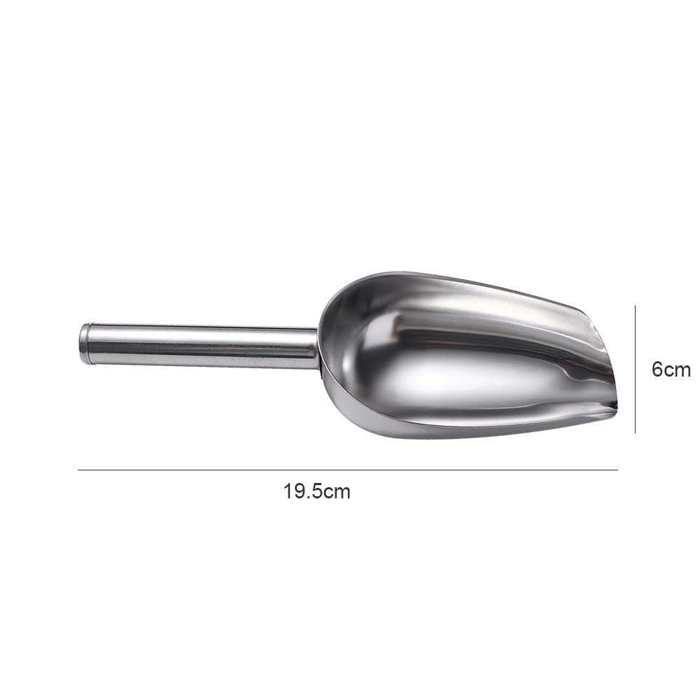 1PCS Stainless Steel Sugar Ice Scoop - Mini Metal Utility Scoop for Candy, Ice Cubes, Flour - Perfect for Kitchen, Coffee, Baking & Cocktail Making