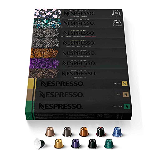 Nespresso OriginalLine Espresso Coffee Pods Variety Pack - Medium Roast, 100 Count (3.7oz & 1.35oz Brew Sizes) - Perfect for Home, Office & Coffee Lovers