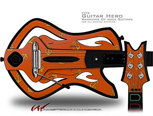 Warriors of Rock Guitar Hero Decal Skin - Burnt Orange Anchor Design | Compatible with Guitar Hero Controllers (Guitar Not Included) | Perfect for Gaming Setups & Rock Music Fans