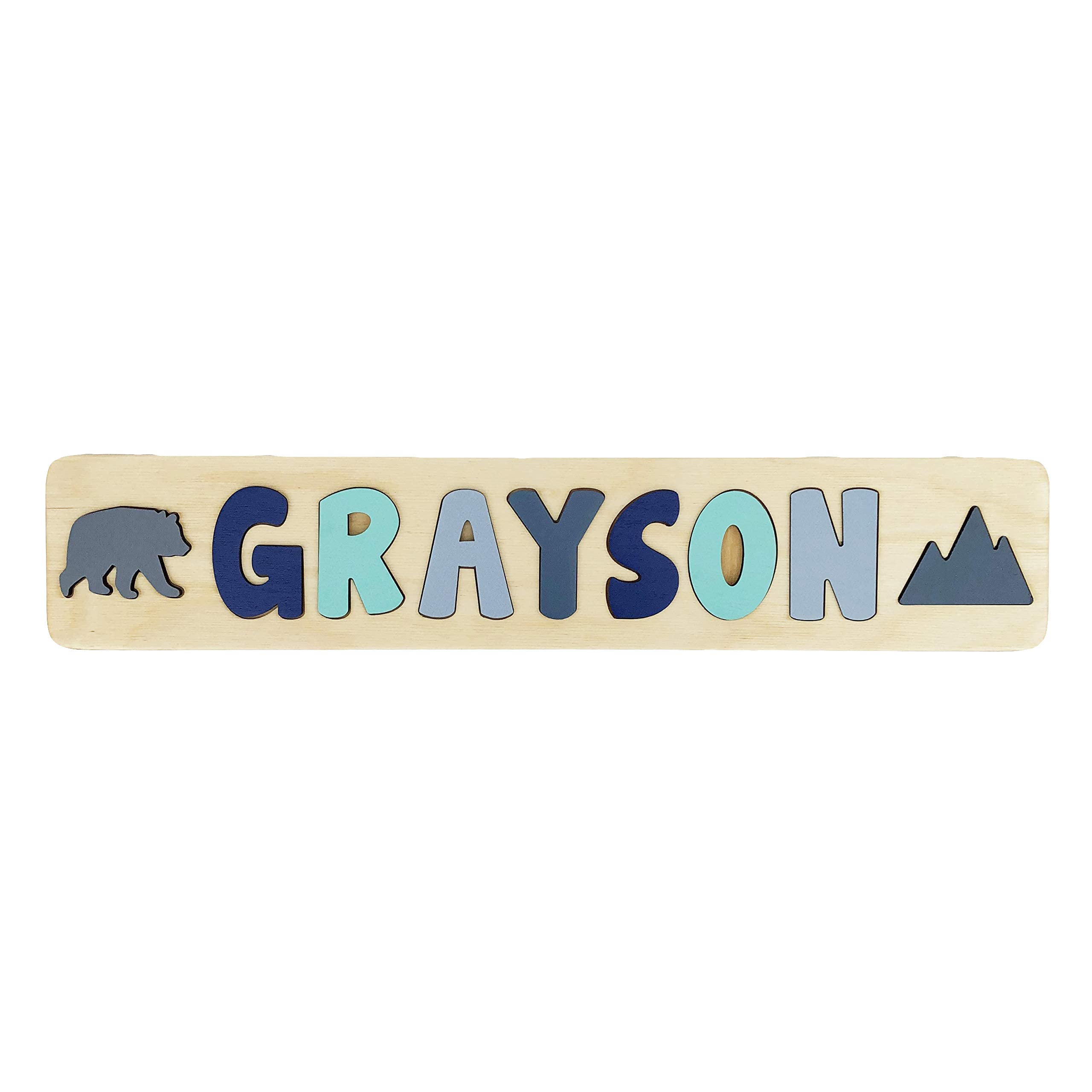 **Personalized Wooden Name Puzzle for Kids - Handmade in USA by Bloom Owl - Custom Baby Gift for Boys & Girls - Montessori Learning Toy - Perfect for Christmas, First Birthday & Educational Play**