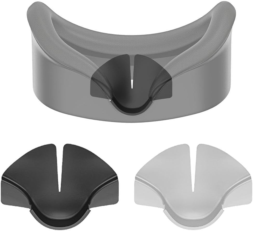 1pc Black Silicone Nose Pad for Quest 3 VR Headset - Anti-Leakage Protective Cushion, Blackout Cover & Comfortable Silicone VR Accessories for Oculus Quest 3 Standalone Virtual Reality Headsets - Perfect for Gaming, Movies & Extended VR Sessions