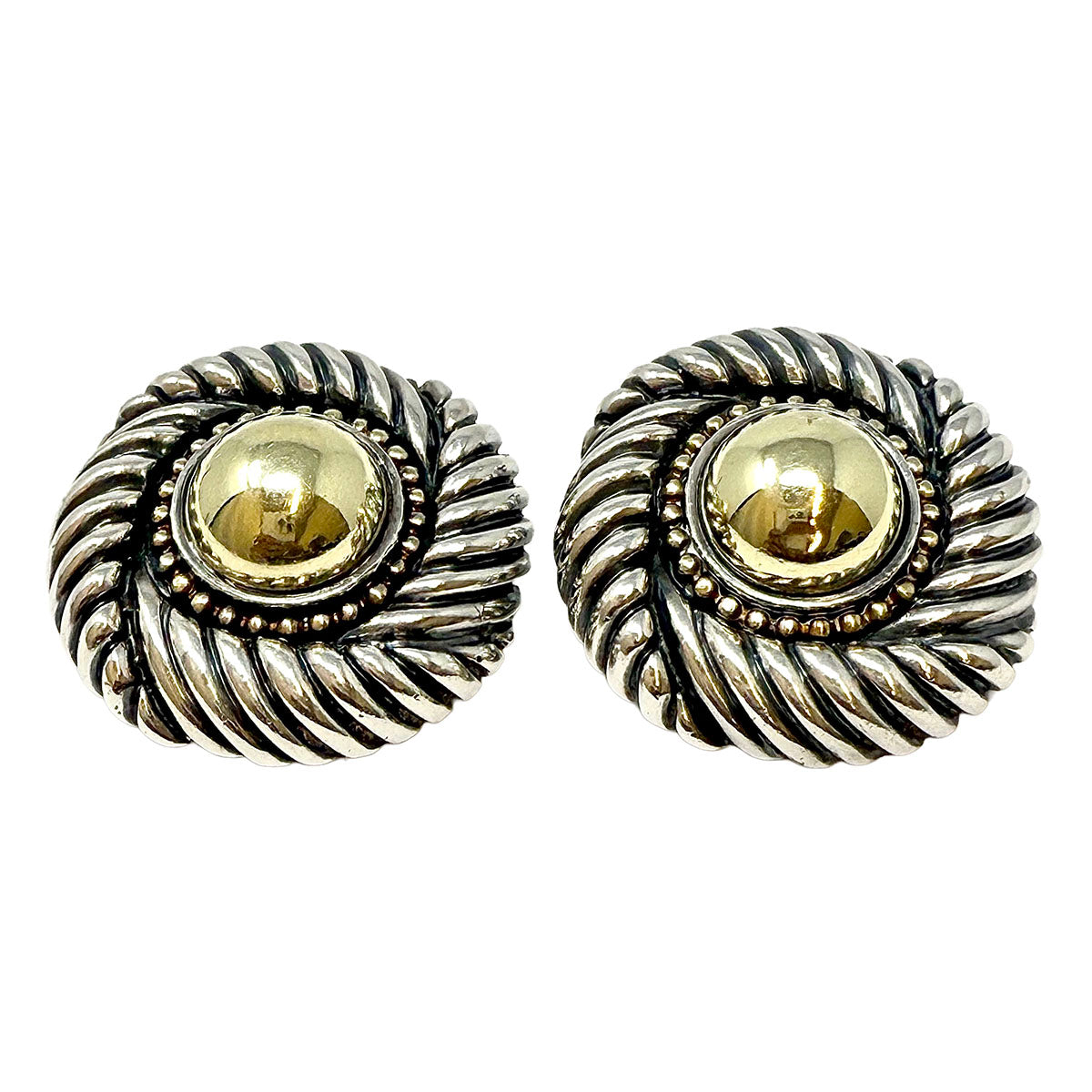 David Yurman Sterling Silver & 14K Gold Cable Earrings for Women - Elegant Hoop & Dangle Designs for Everyday Wear & Special Occasions