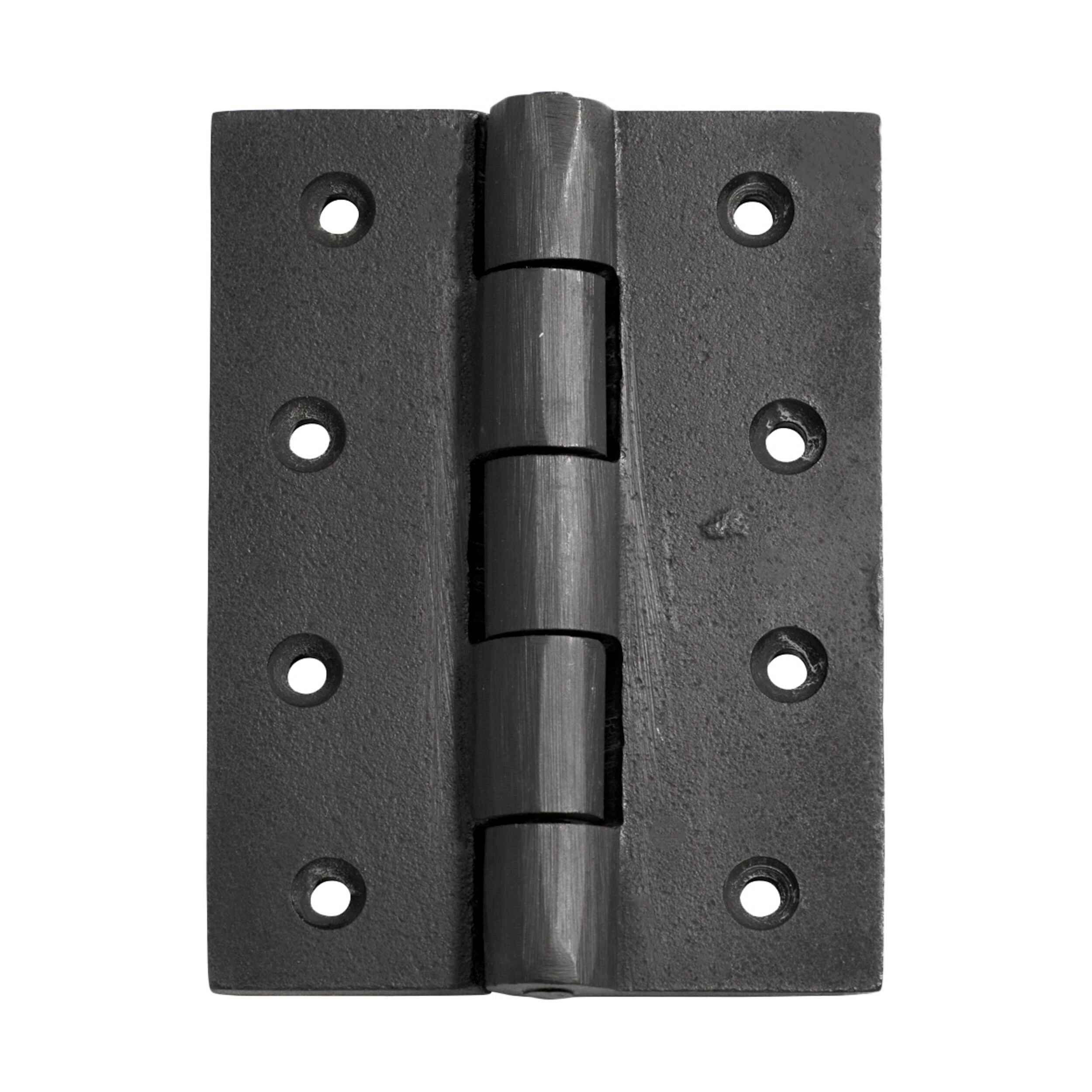 1241 Hinge Cast Iron Matte Black H100xW75mm - Heavy Duty Door Hinges for Cabinets, Gates & Furniture - Rust-Resistant Hardware for Indoor/Outdoor Use