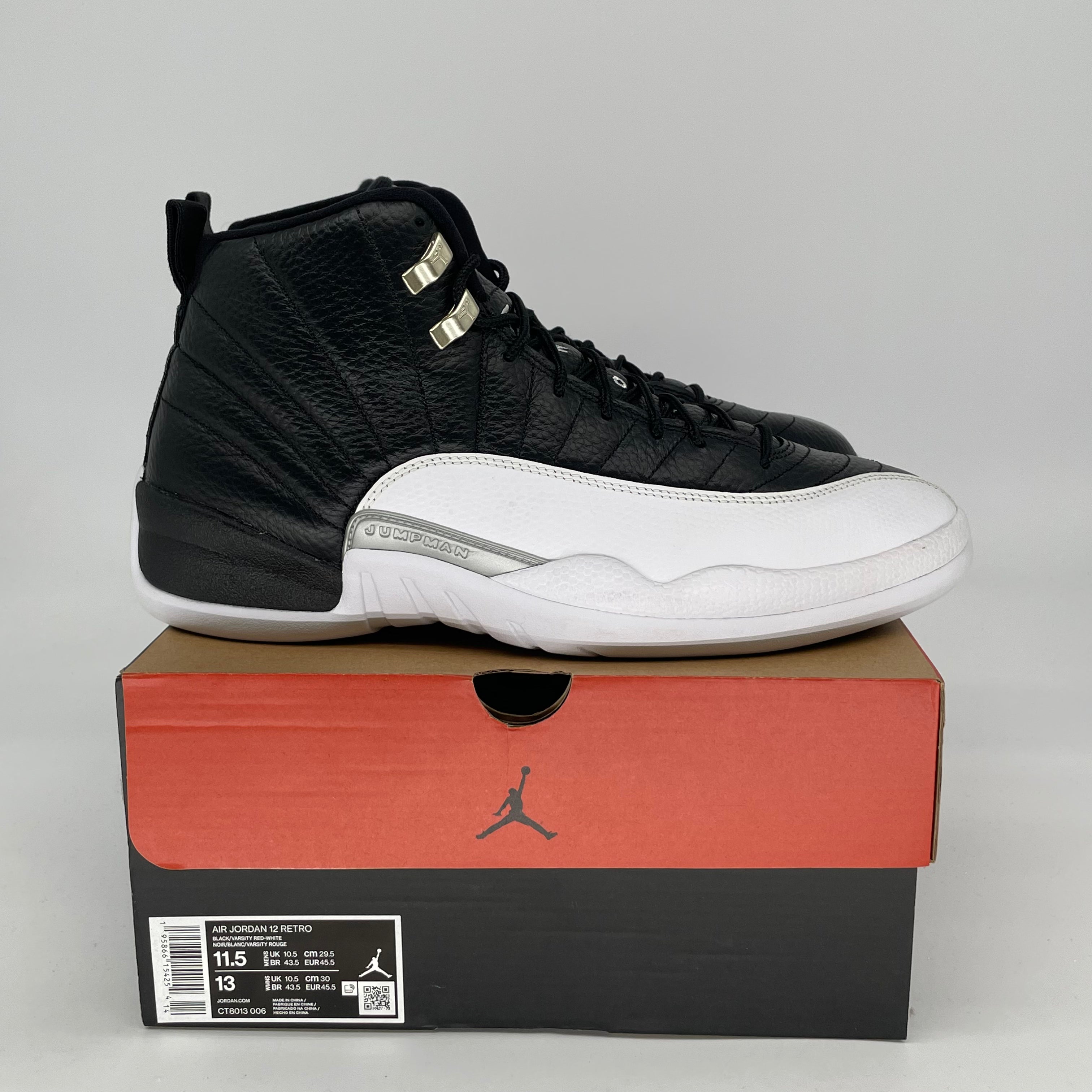AIR JORDAN 12 PLAYOFFS Basketball Shoes Men's Size 11.5 Black/Red CT8013-006 - Perfect for NBA Games, Streetwear & Sneaker Collectors