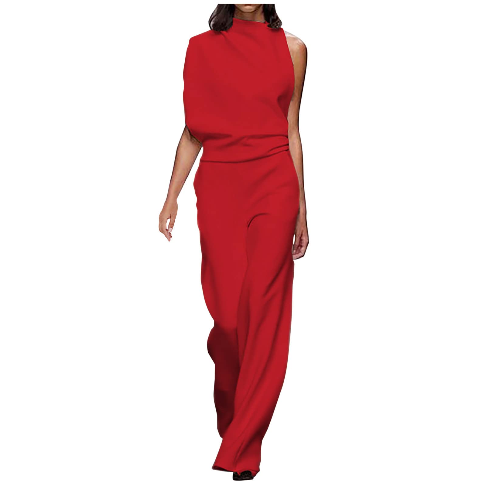 Sexy Jumpsuits for Women 2024 | Clubwear & Party Outfits | Comfortable Halter Neck Sleeveless Romper with Pockets | Perfect for Nightclubs, Dates & Summer Parties