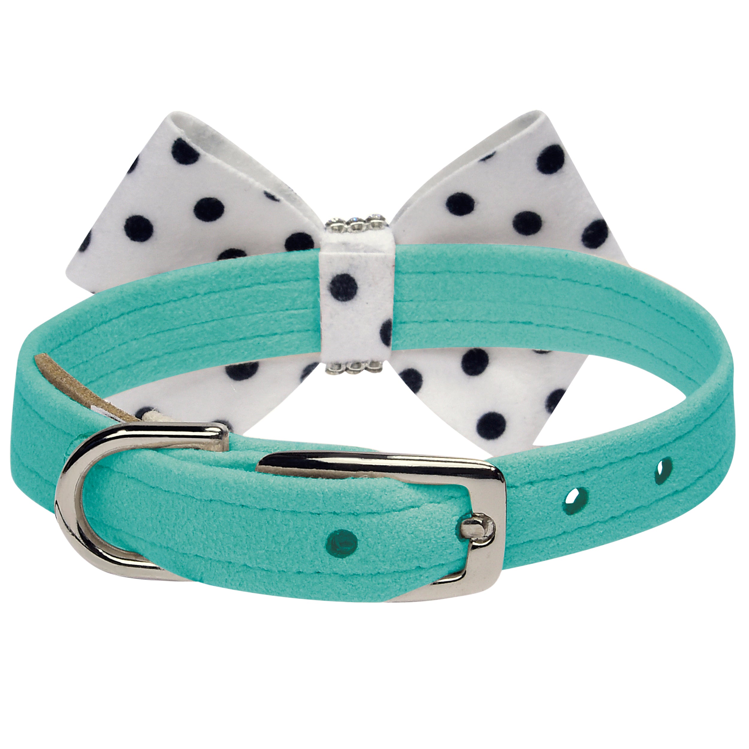 Polka Dot Bow Dog Collar - Stylish & Adjustable Pet Collar for Small & Medium Dogs - Perfect for Daily Walks, Training & Fashion Accessories