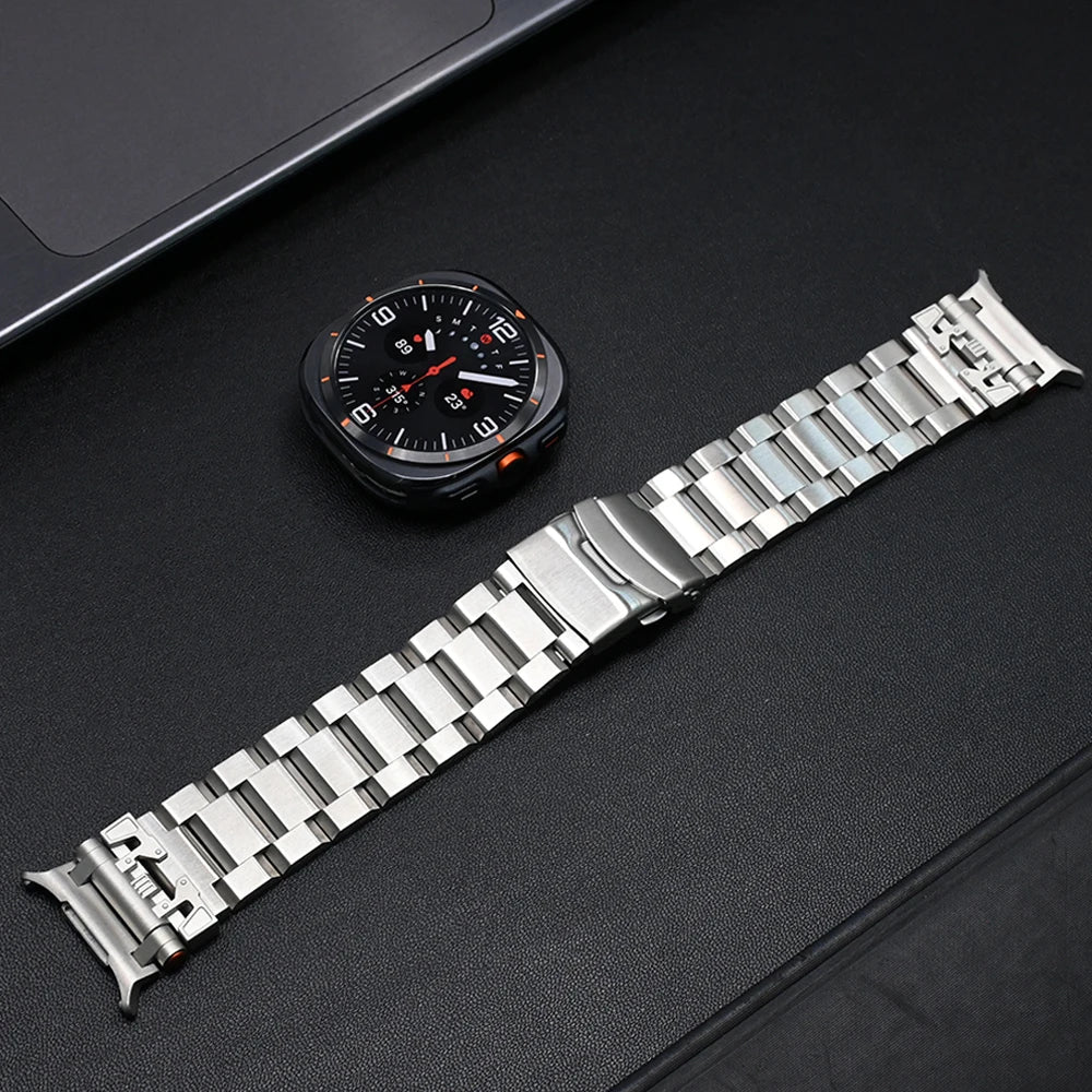 Premium Metal Bracelet for Samsung Galaxy Watch Ultra - Stainless Steel Band with Adjustable Clasp - Perfect for Workouts, Business & Everyday Wear
