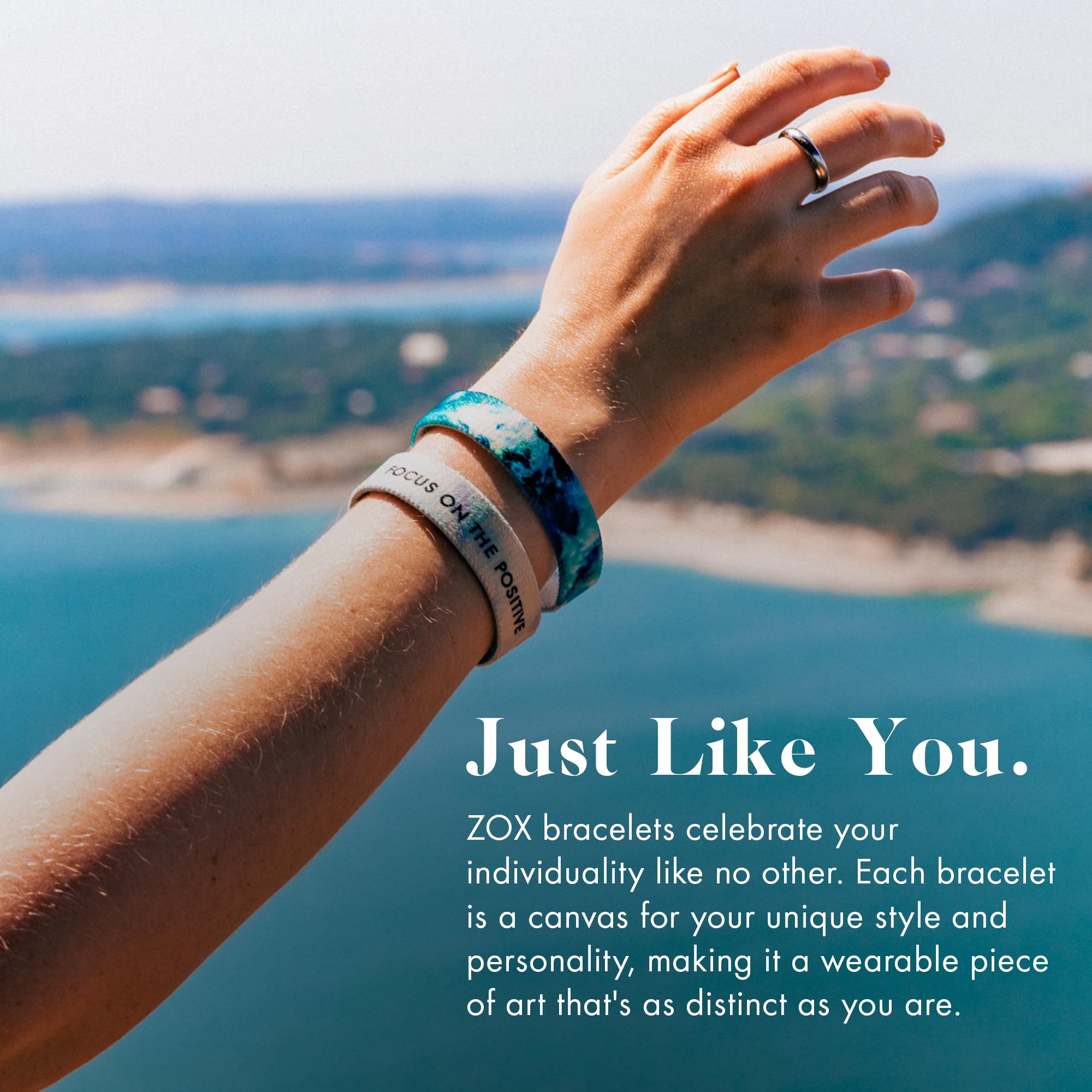ZOX Stretchy Elastic Bracelets with Motivational Affirmations & Artistic Designs - Adjustable Wristbands for Men & Women - Perfect Gift for All Ages | Daily Wear, Yoga, Workout & Fashion Accessory