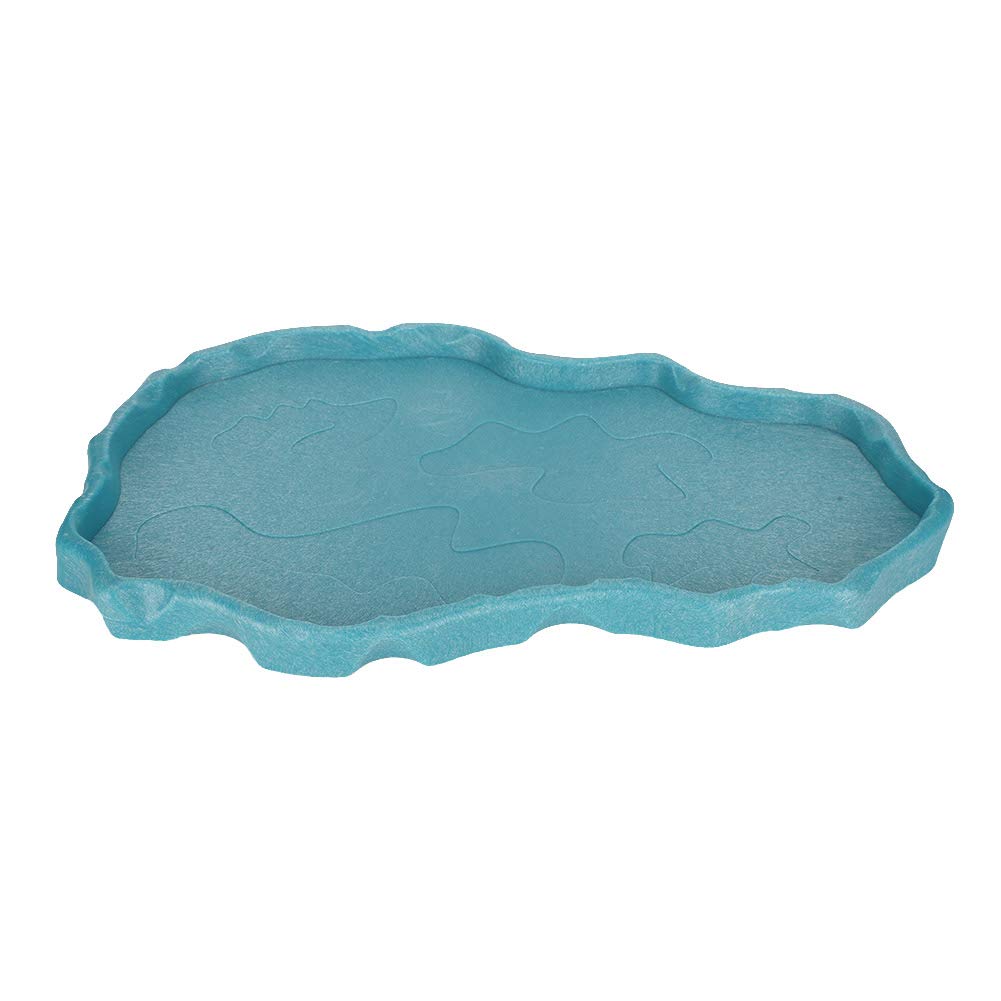 Premium Reptile Feeding Bowl - Durable Plastic Terrarium Dish for Tortoise, Lizard, Iguana, Snake & Frogs - Lake Blue Food & Water Basin - Ideal for Reptile Habitat Decor & Easy Feeding