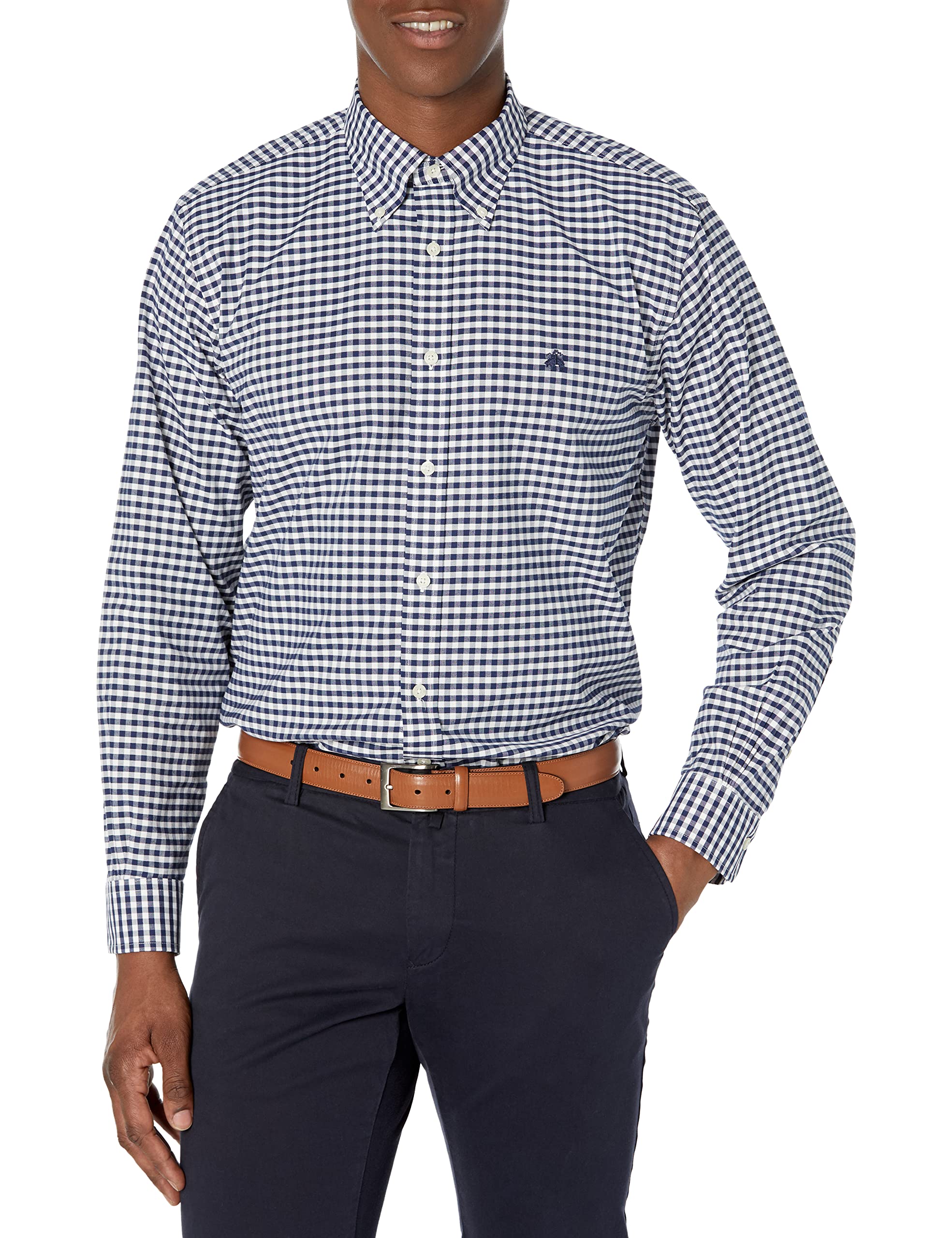 Brooks Brothers Men's Non-Iron Long Sleeve Button Down Dress Shirt for Business Casual & Office Wear | Wrinkle-Free Formal Shirt for Professional Men