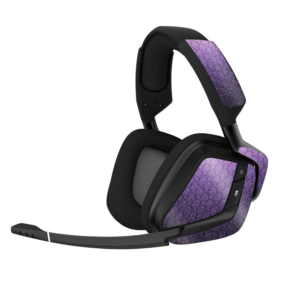 MightySkins Glossy Glitter Skin Cover for Corsair Void Pro Wireless Gaming Headset - Antique Purple | Protective & Durable High-Gloss Finish | Easy to Apply & Remove | Made in USA | Perfect for Gamers, Streamers & PC Enthusiasts