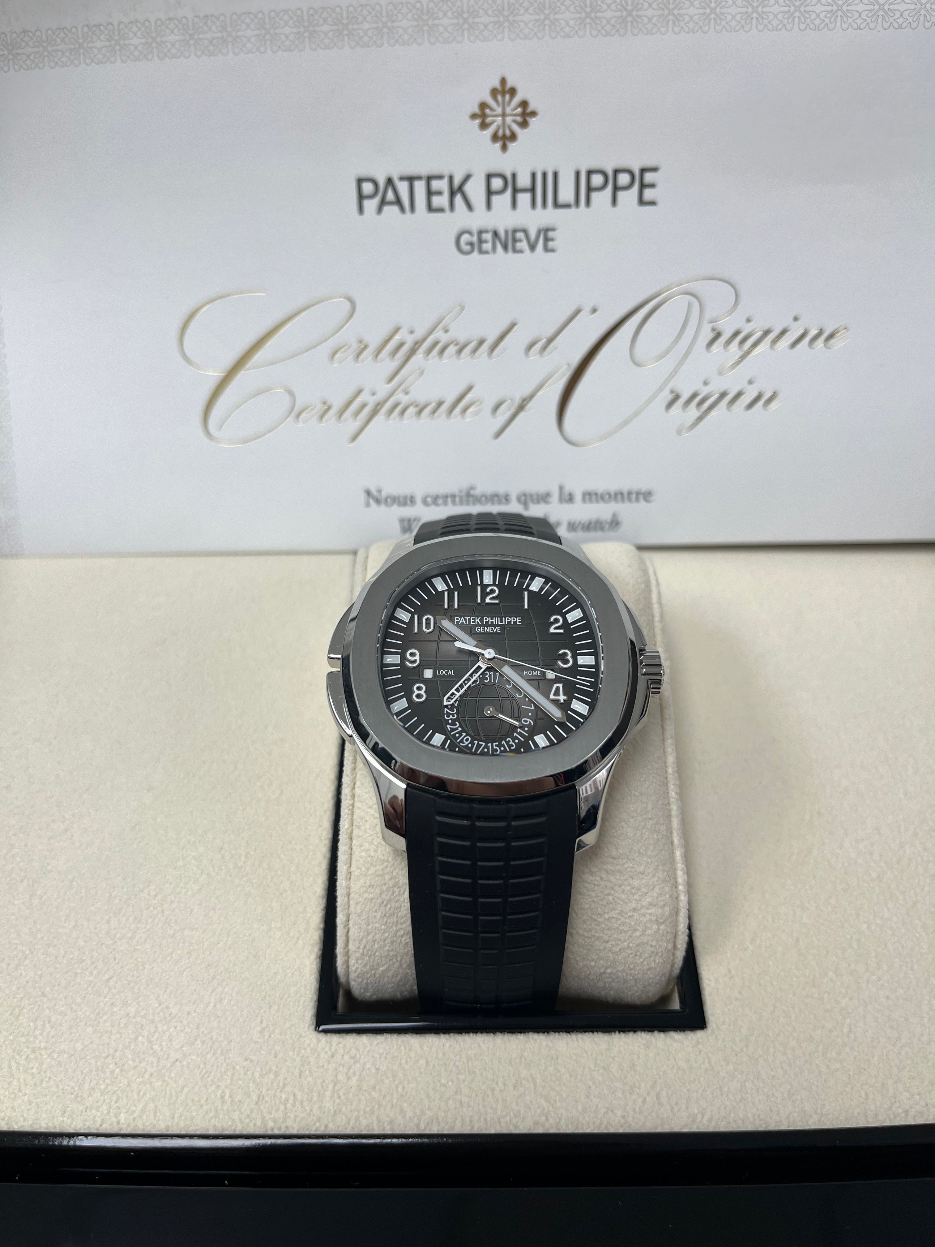 Patek Philippe Aquanaut Stainless Steel Dual Time Watch Ref#5164A-001 - Luxury Men's Sports Watch for Travel & Business Professionals