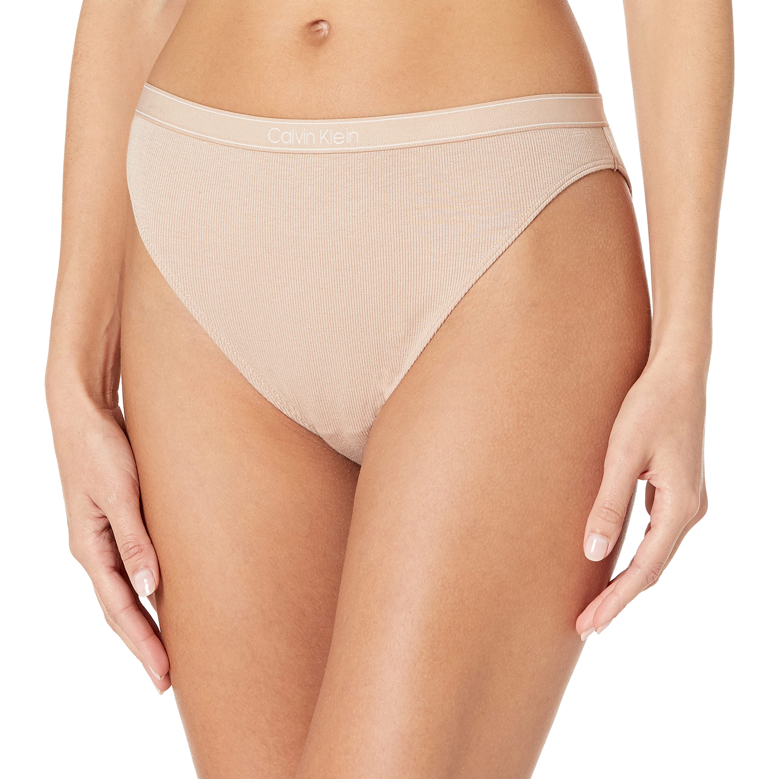 Calvin Klein Women's Pure Ribbed Cheeky Bikini Panty - Soft Cotton Underwear for Everyday Comfort | Perfect for Yoga, Beach & Lounge Wear
