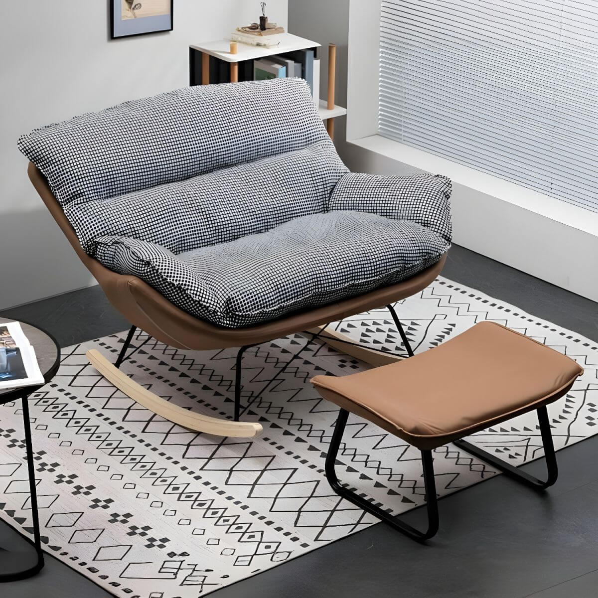 Comfortable Indoor Light Wood Rubberwood Spindle Rocking Chair - Scratch Resistant with Removable Cushions - Perfect for Nursery, Living Room & Relaxation