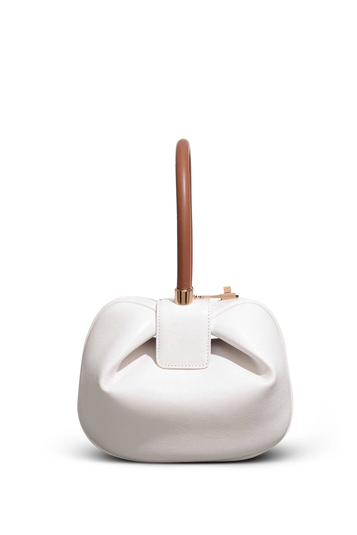Nina Bag in Ivory & Cognac Nappa Leather - Premium Women's Handbag for Work, Travel & Everyday Use