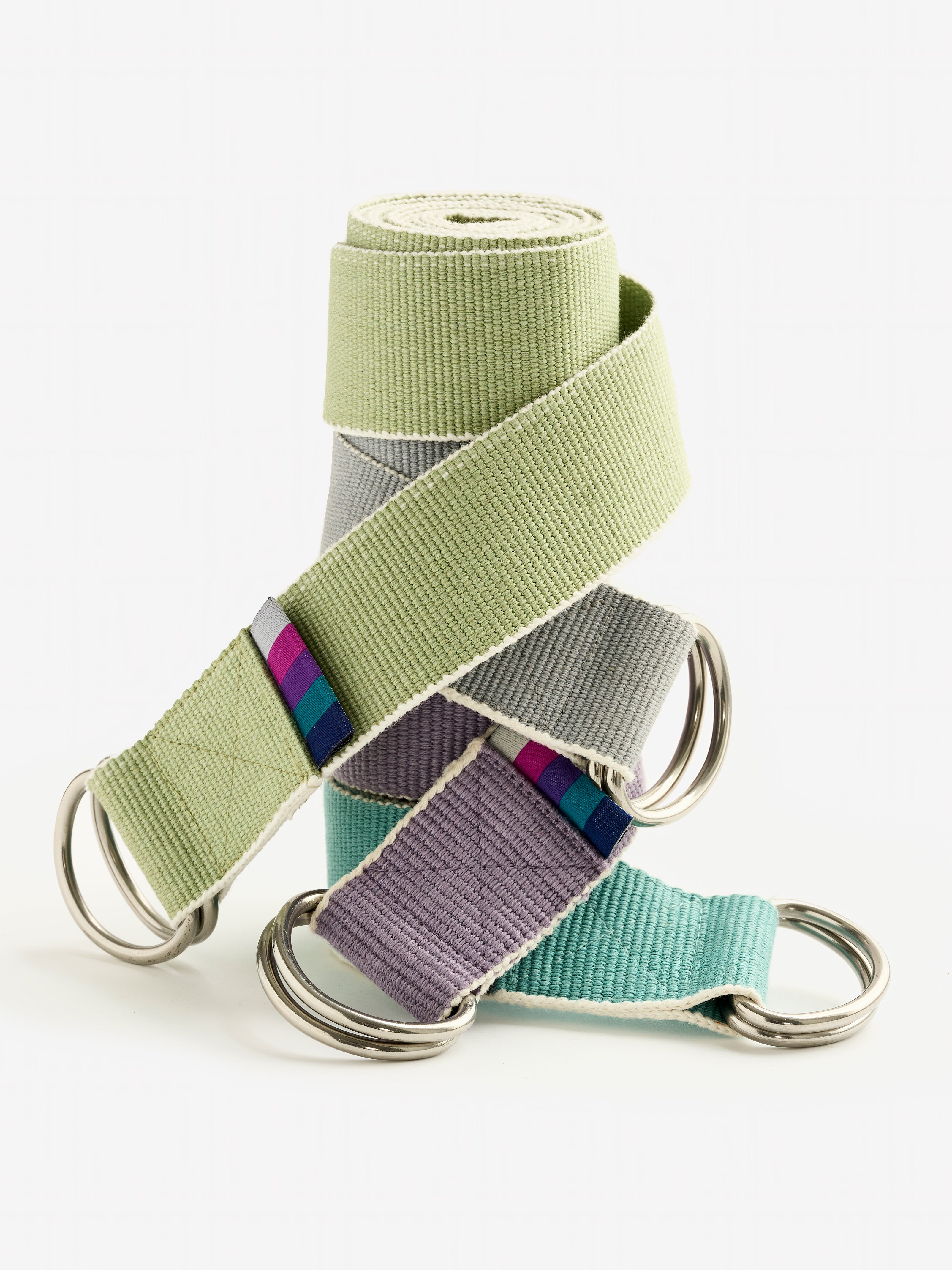 Yogamatters Organic Cotton Chambray D-Ring Yoga Belt for Stretching, Flexibility & Yoga Poses - Perfect for Home Practice & Studio Sessions