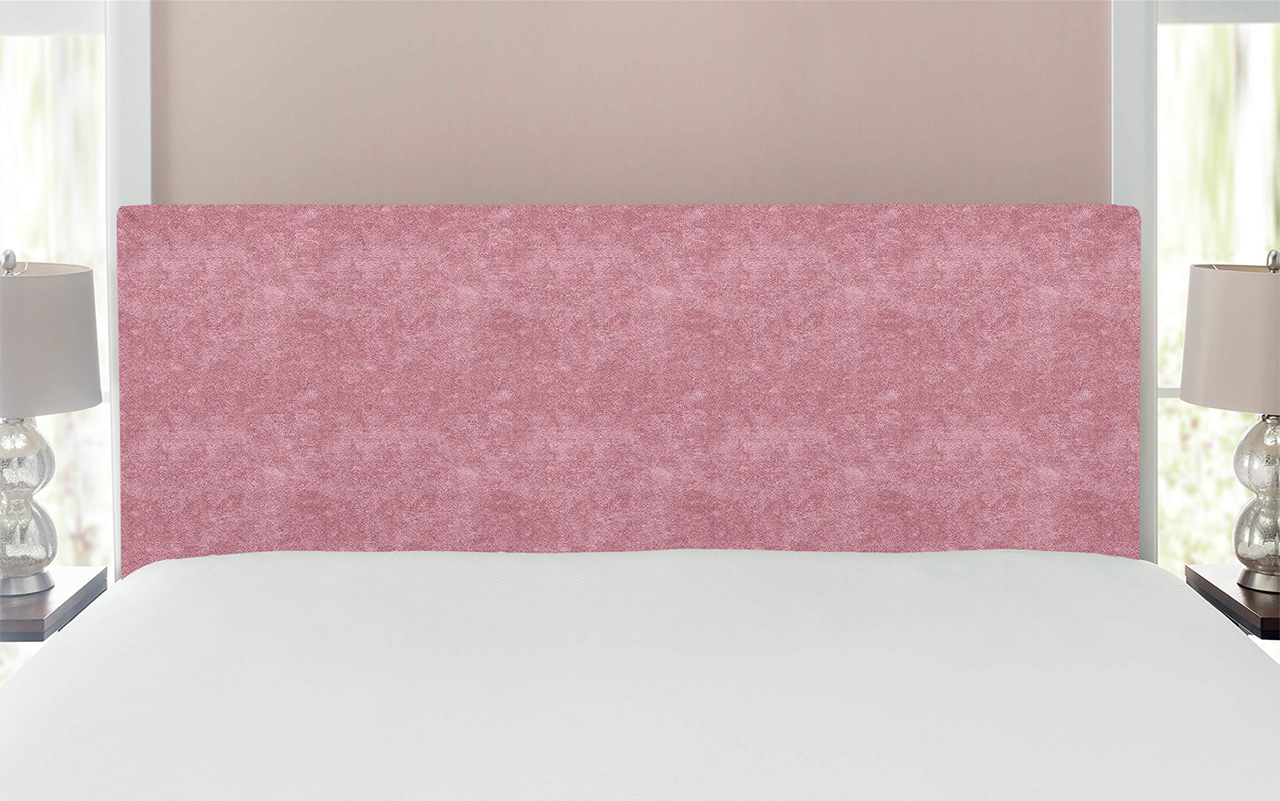 Ambesonne Faux Suede Headboard - Digitally Printed Grunge Texture Upholstered Decorative Metal Bed Headboard with Memory Foam | Full Size Rose Pink | Perfect for Dorm, Bedroom & Home Decor Accent Furniture | Adds Stylish Comfort to Any Sleeping Space