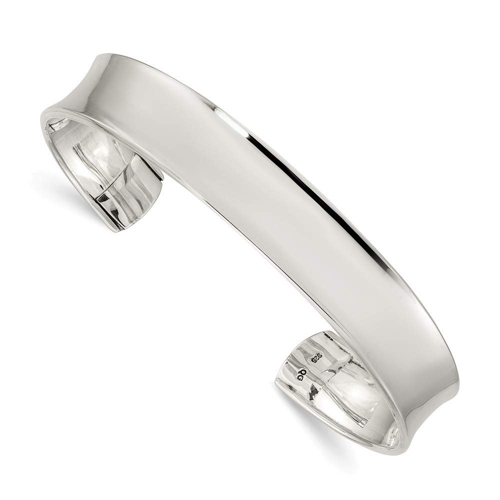 Roy Rose Jewelry Sterling Silver Concave Cuff Bangle Bracelet - 7.5