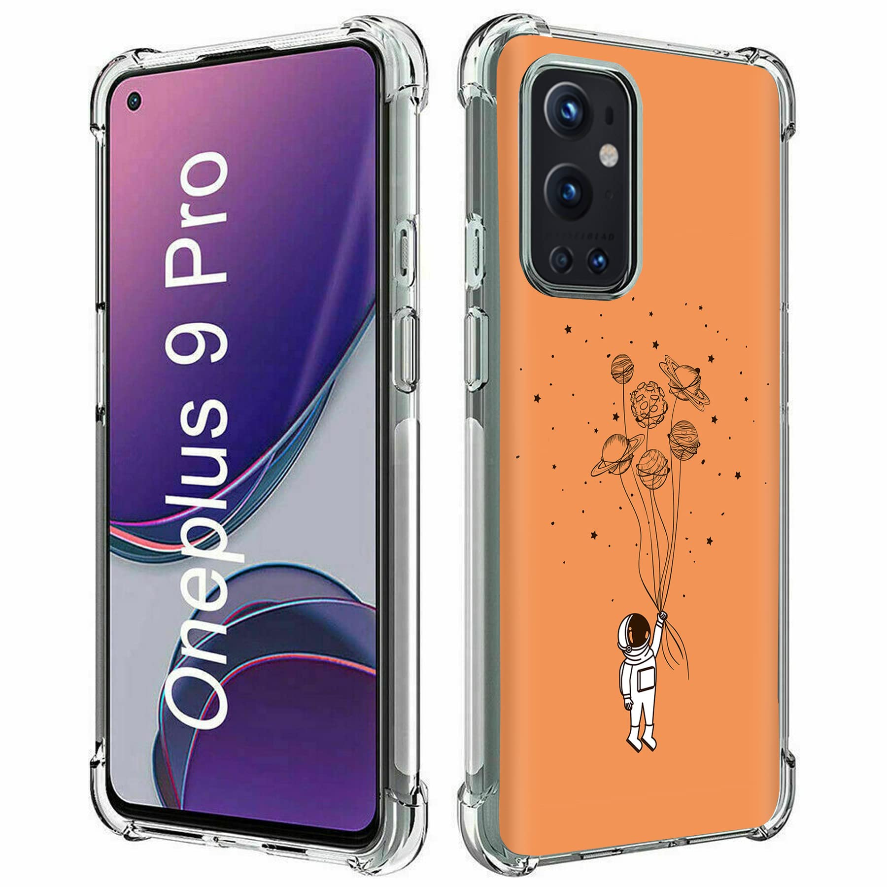 OnePlus 9 Pro Case with Talking Feature - Premium TPU Protective Cover with Planets Space Design | Shockproof, Anti-Scratch, Flexible Phone Case | Perfect for Daily Use, Travel & Gift Giving