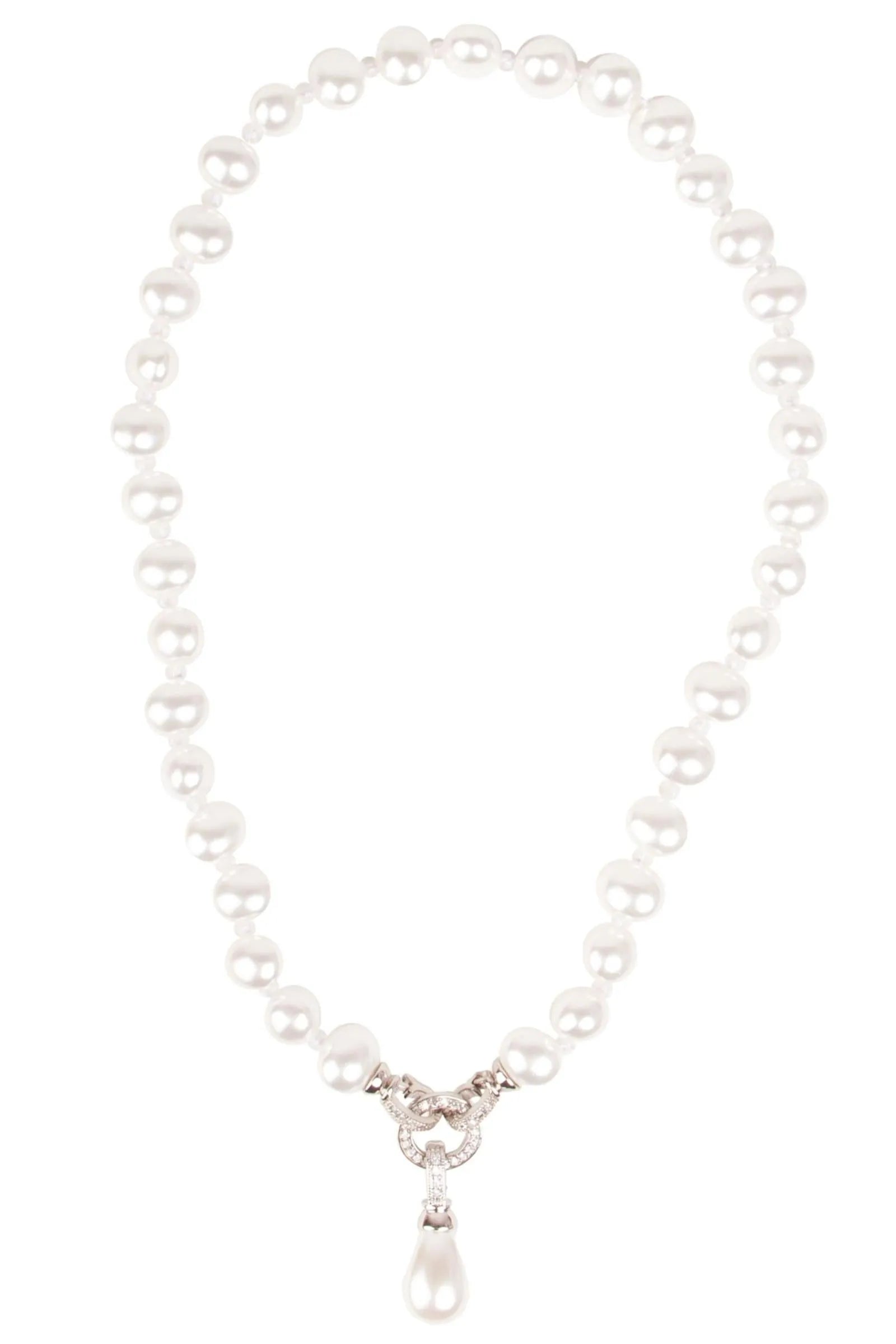 Elegant Crystal Pearl Dangle Necklace for Women - Perfect for Weddings, Parties & Special Occasions
