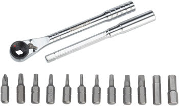 Prestacycle Deluxe 3-Way T-Handle Ratchet Tool Kit with 12-Piece Bit Set - Perfect for Bicycle Repair, Motorcycle Maintenance & DIY Home Projects