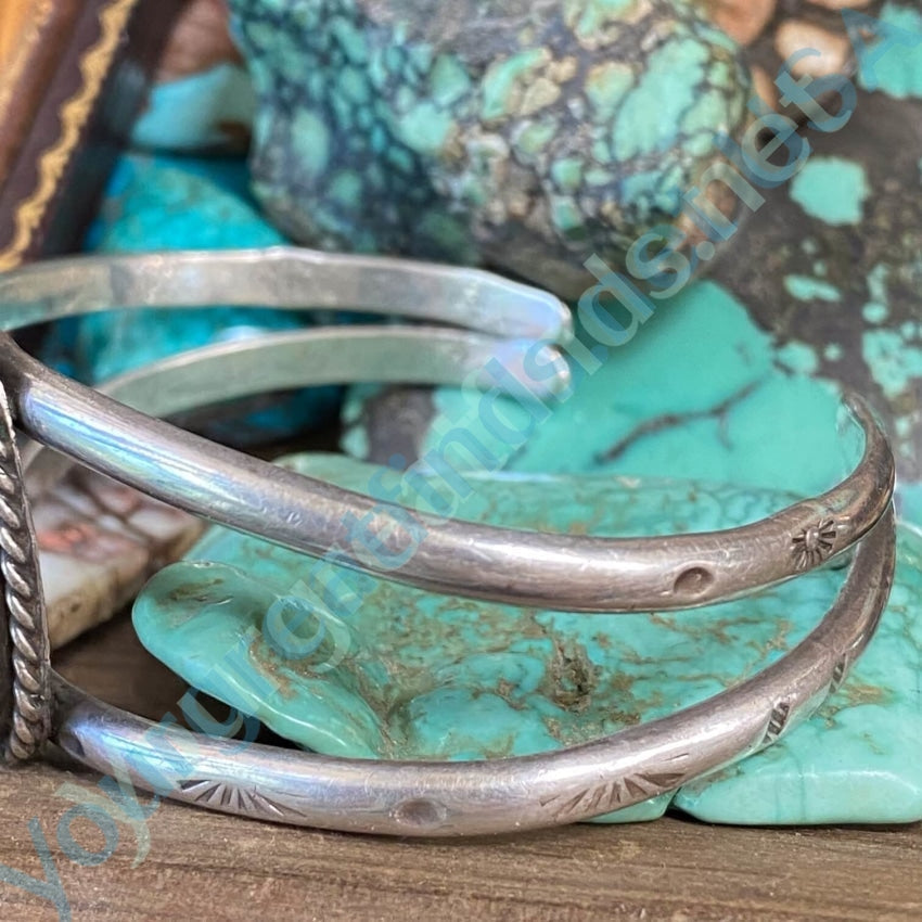 Authentic Navajo Sterling Silver Turquoise Bracelet No.8 - Handmade Native American Jewelry for Women, Boho Chic Accessories for Casual Wear & Special Occasions