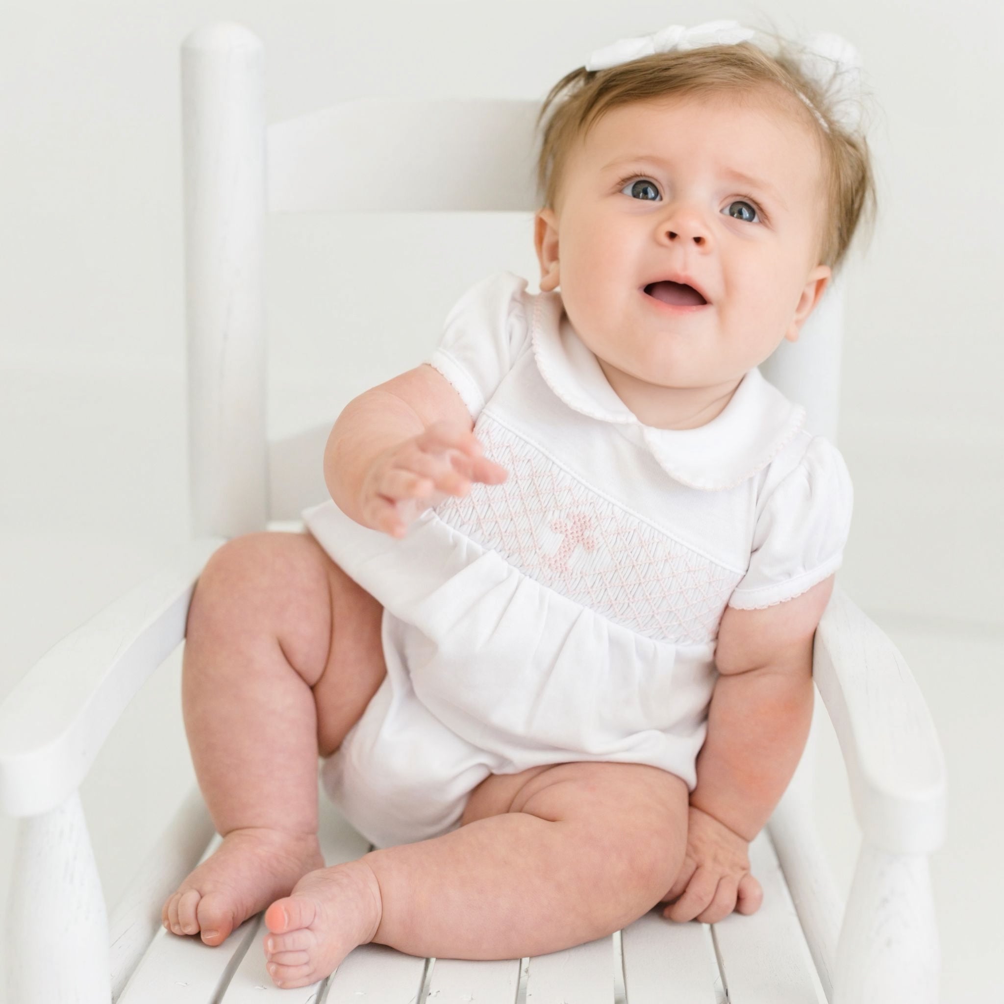 Blessed Smocked Bubble Dress - Pink Baby Girl Outfit for Special Occasions & Photoshoots