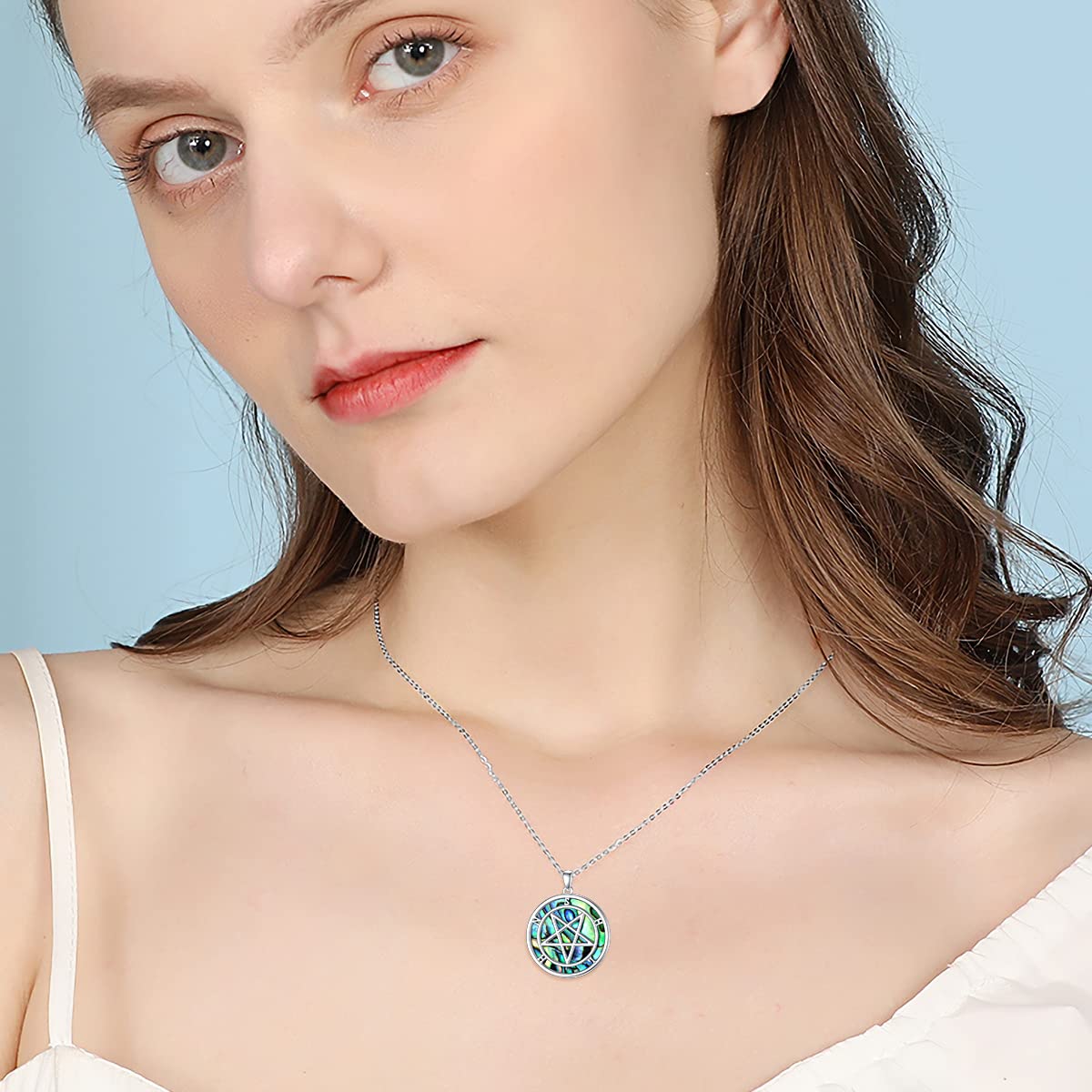 Seiyang Pagan Necklace - Norse Mythology Jewelry with Abalone Shell Pendant, Witchcraft Gift for Wicca & Pagan Rituals (Includes Gift Box) | Perfect for Spiritual Ceremonies, Witchy Aesthetics & Unique Jewelry Collection