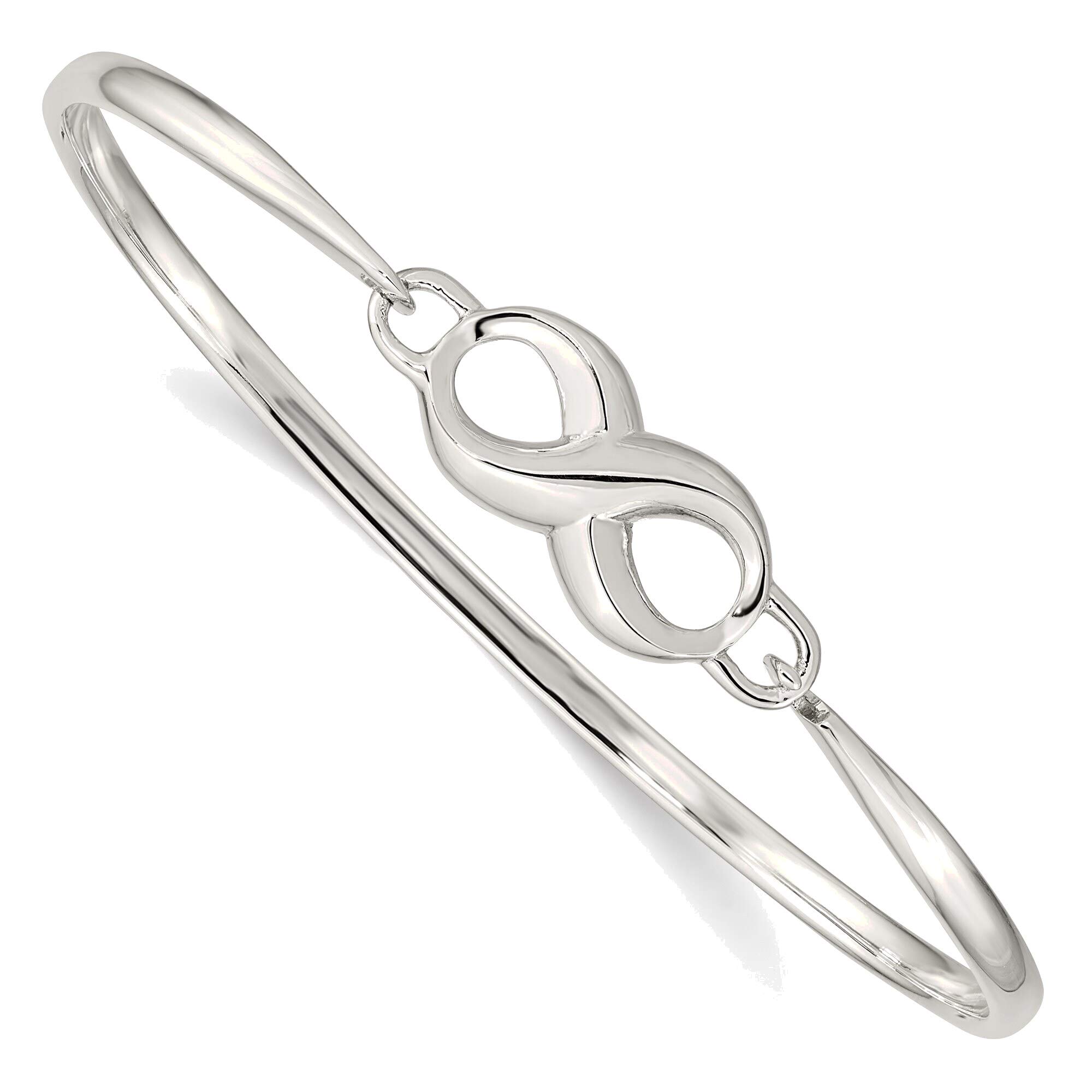 Bonyak Sterling Silver Infinity Bangle Bracelet for Women - Elegant & Durable 925 Silver Jewelry Gift for Her - Perfect for Anniversaries, Weddings & Everyday Wear